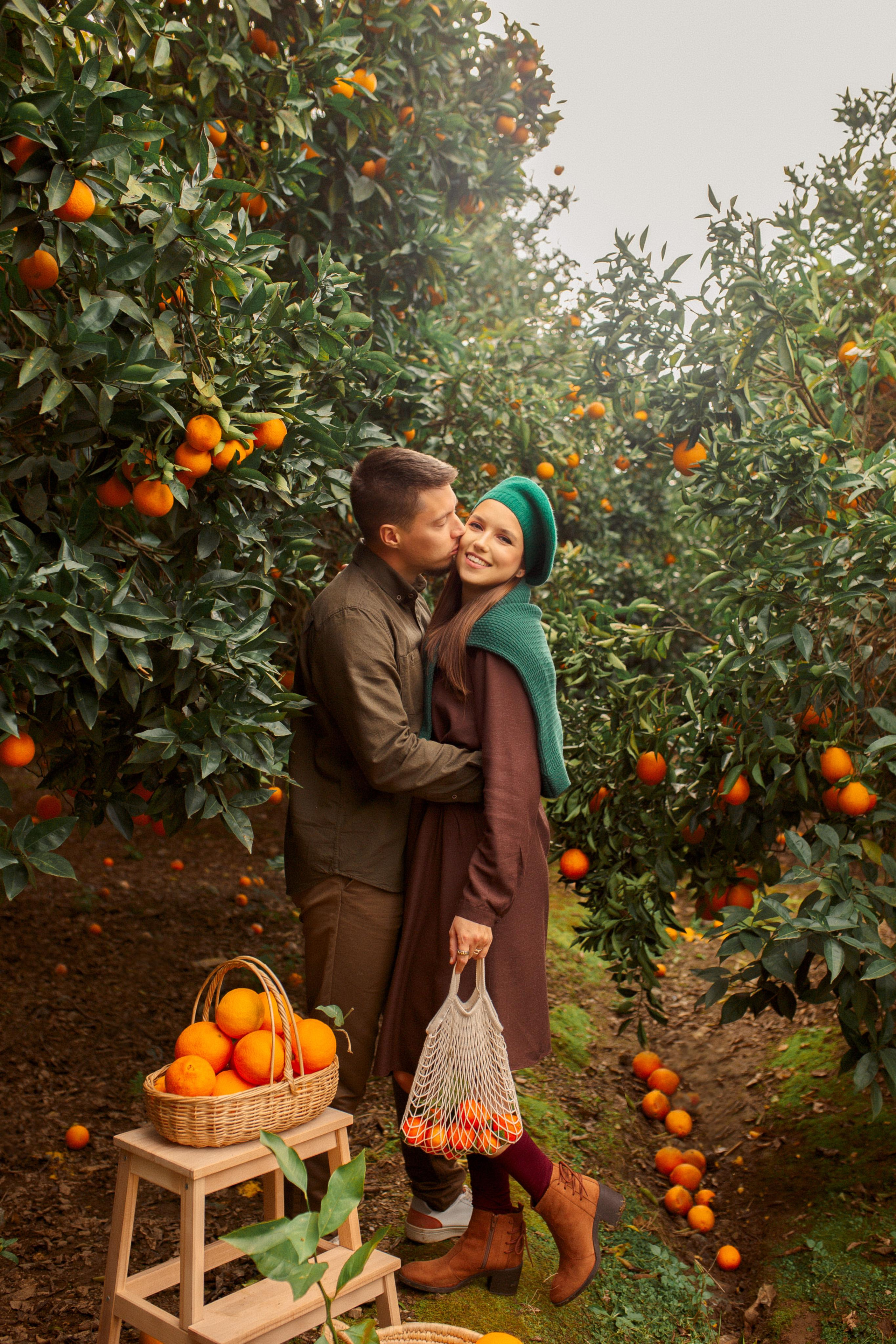 Family photo session in the orange garden. Professional Photographer in Alanya, Side, Belek, Antalya. Turkiye