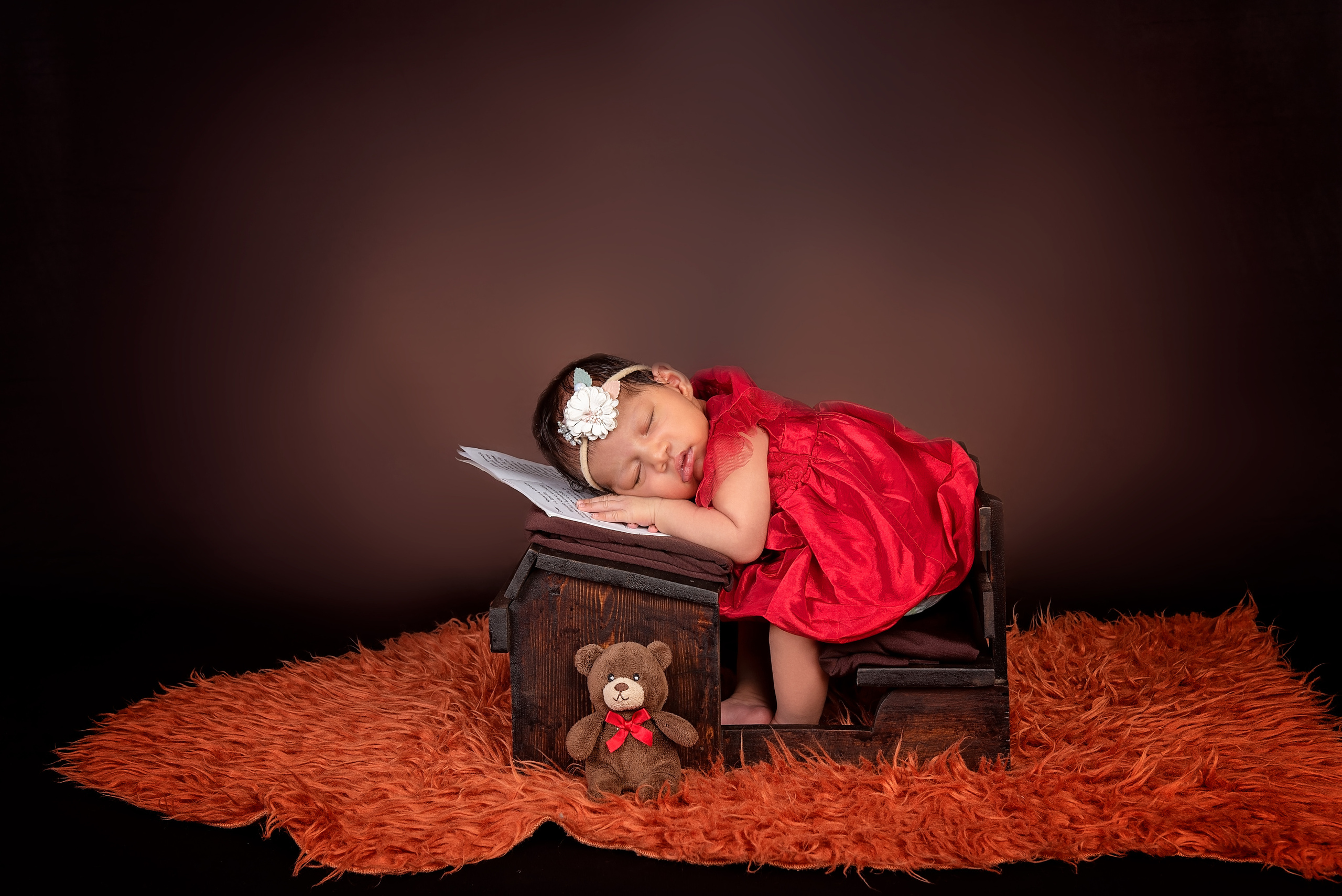 Beautiful newborn baby girl on the desk Nairobi Kenya 