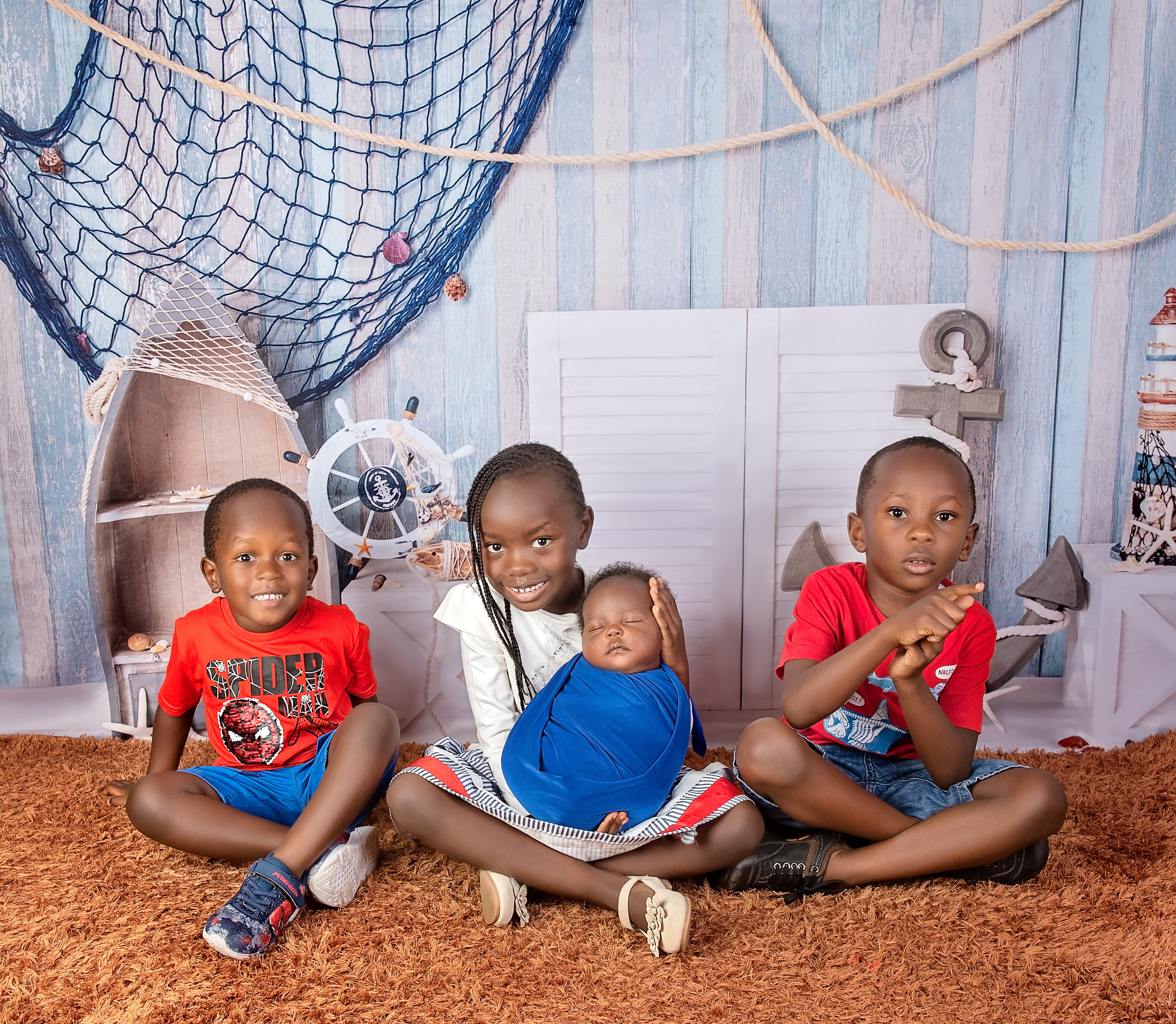 African sibling family brothers sister and newborn photo shoot Kisumu Nairobi Kenya