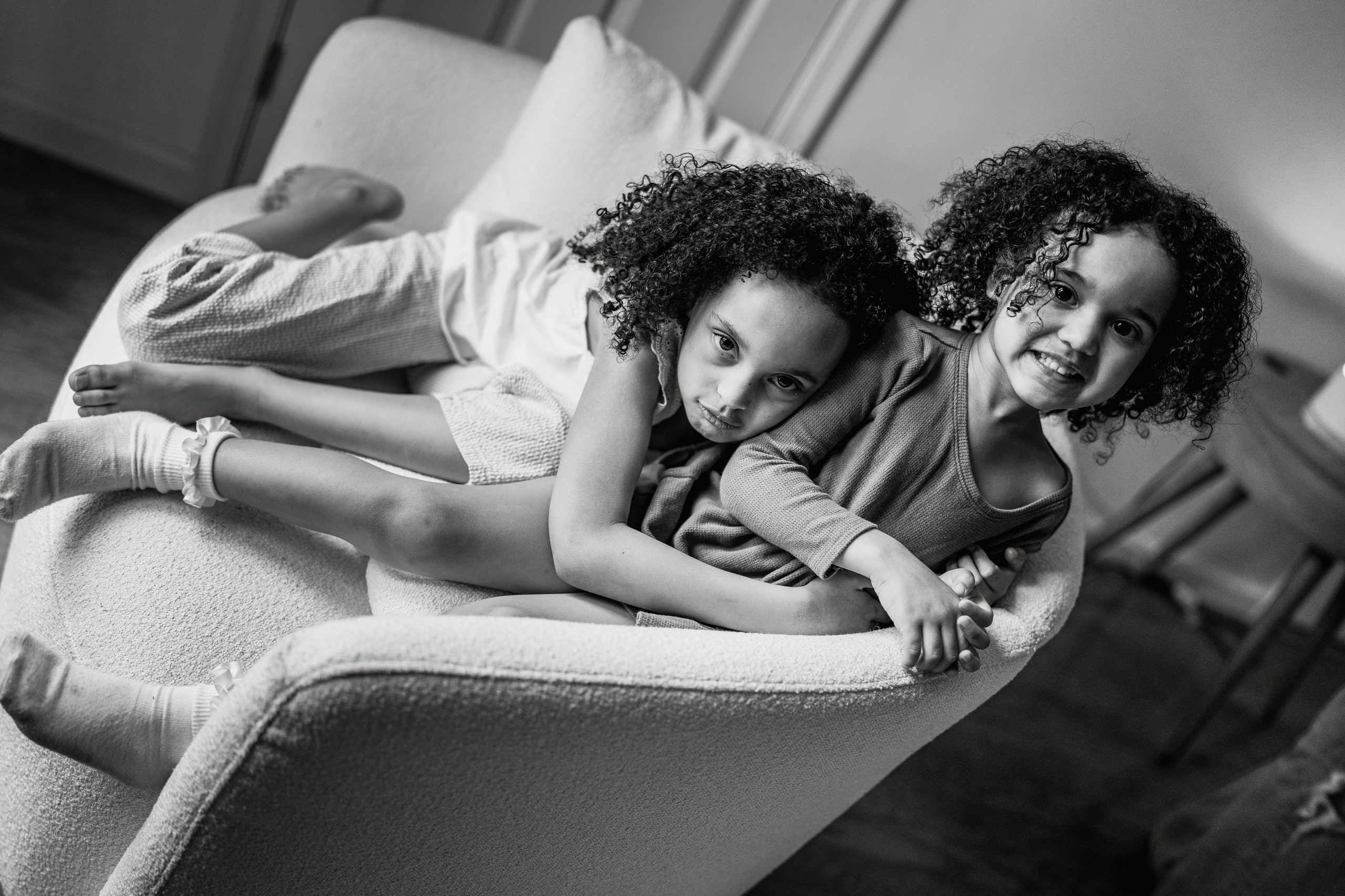 Stephanie, Lamar and kids at home. Wedding and family photographer and videographer PA, NJ, NY, DE, MD