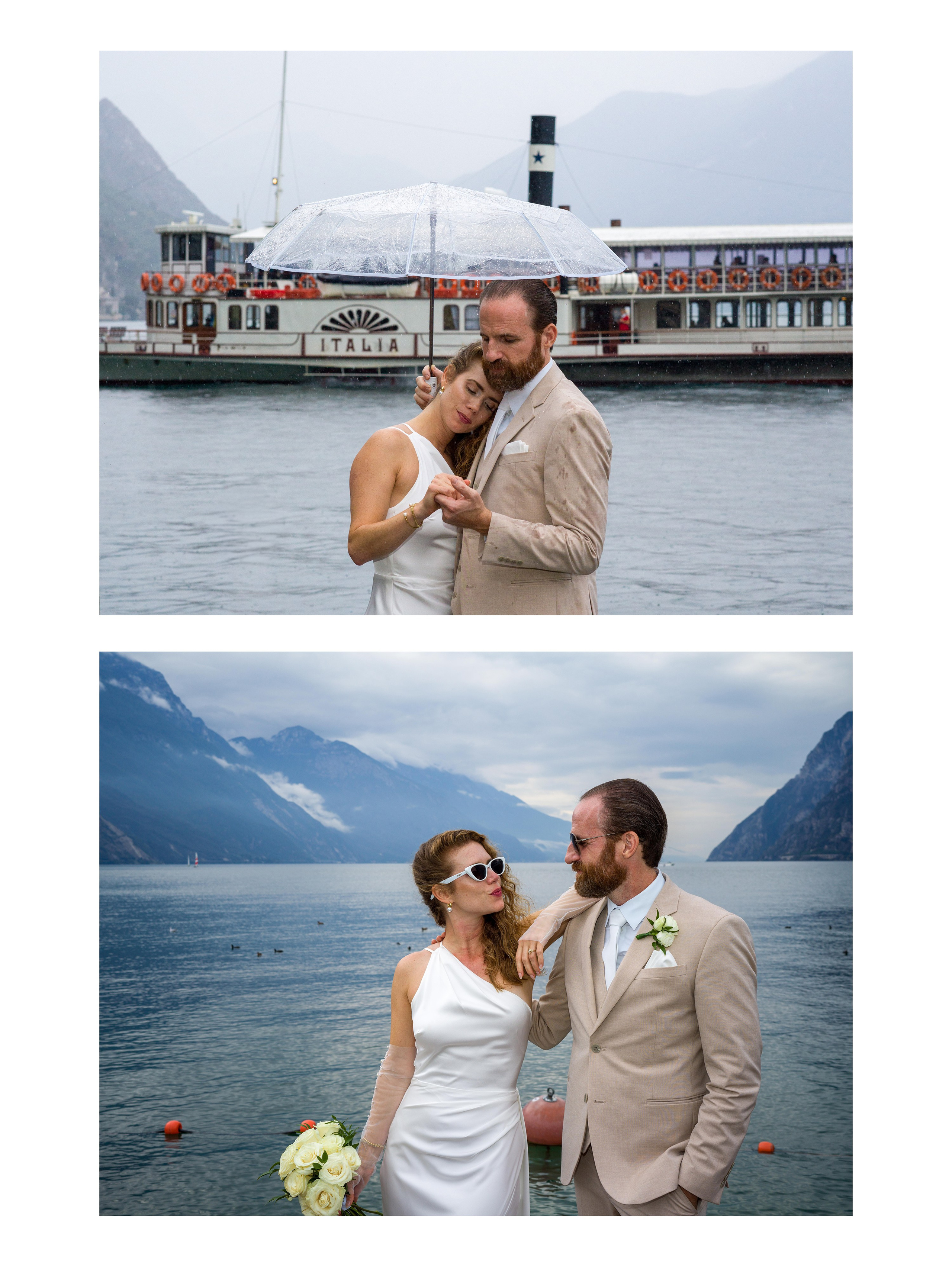 Elopement couple near mountains of Riva del Garda