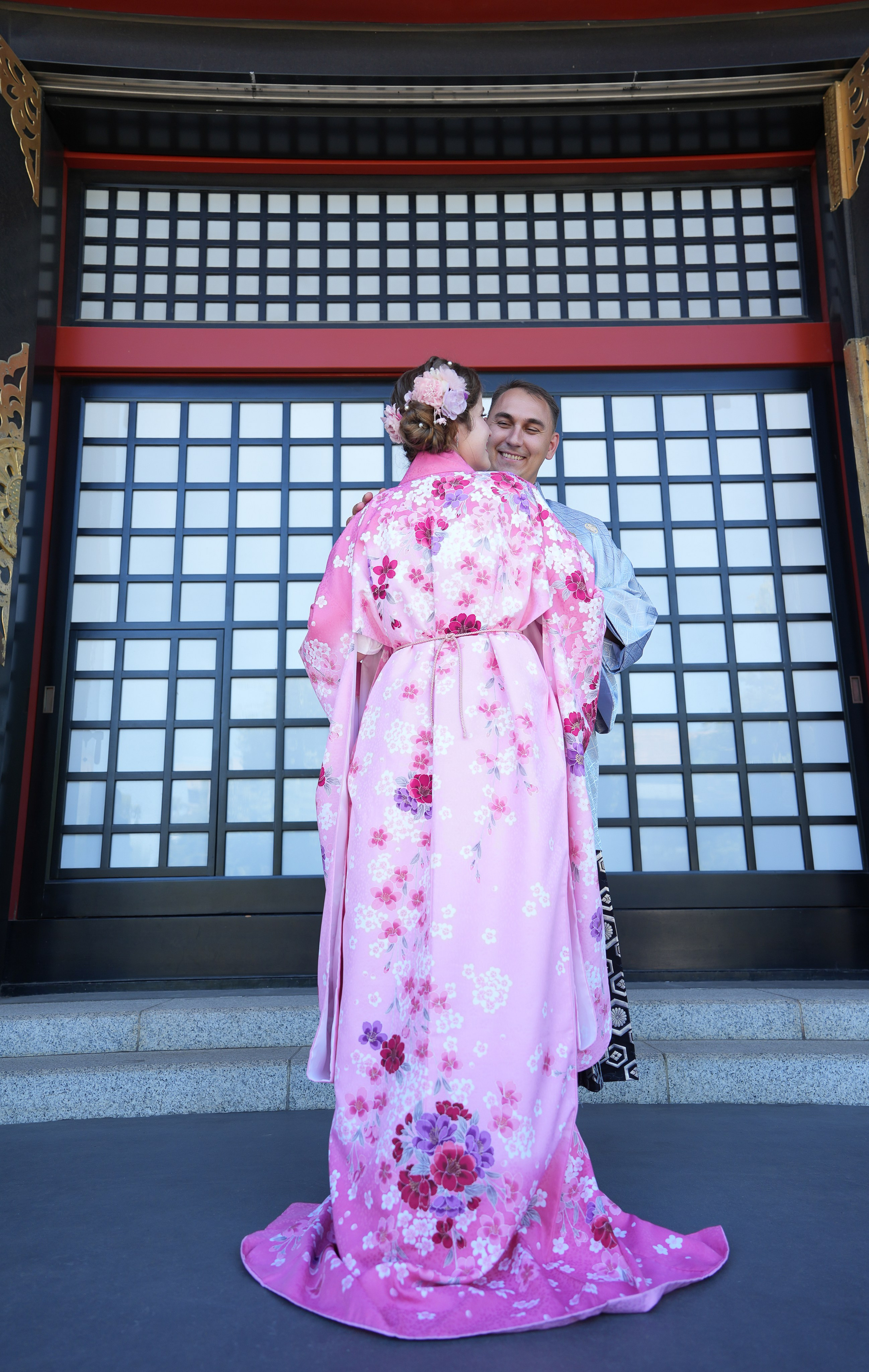 Парная съёмка в кимоно в Токио. Фотограф в Токио Япония