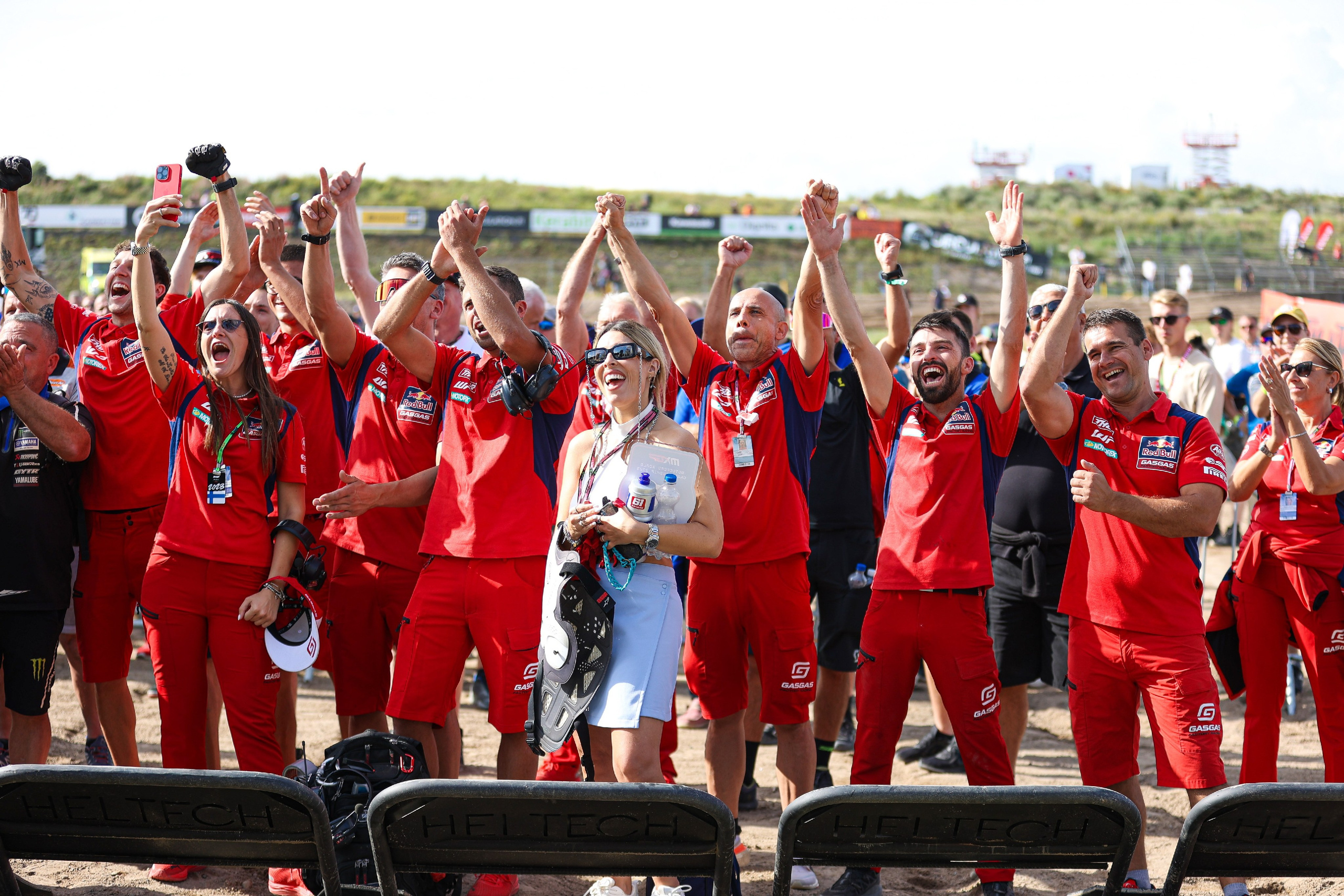 Gasgas team in front of the podium at MXGP Motocross World Championship