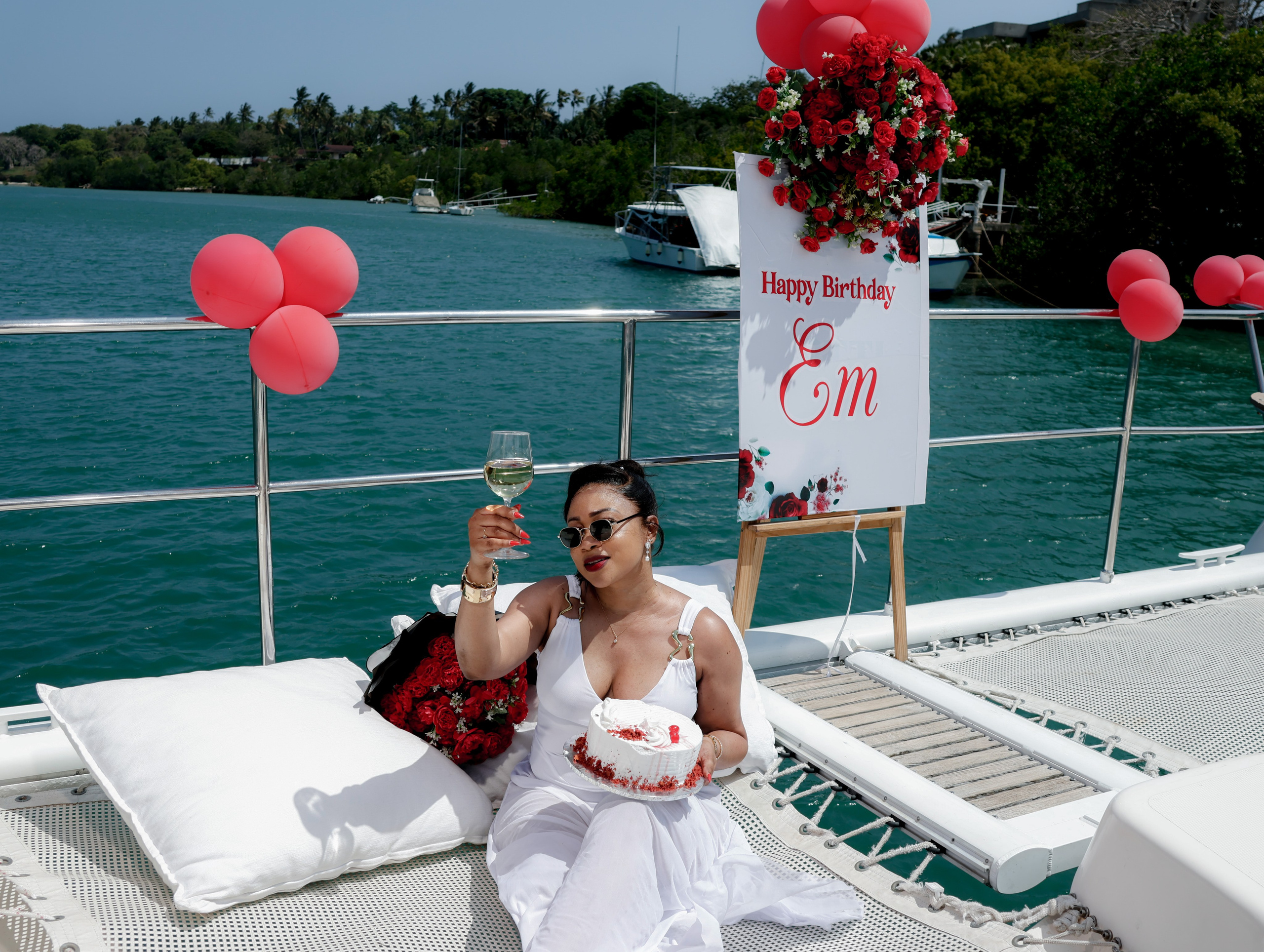 Emily Yacht Cruise Birthday Shoot. A creative consultant based in Mombasa, Kenya