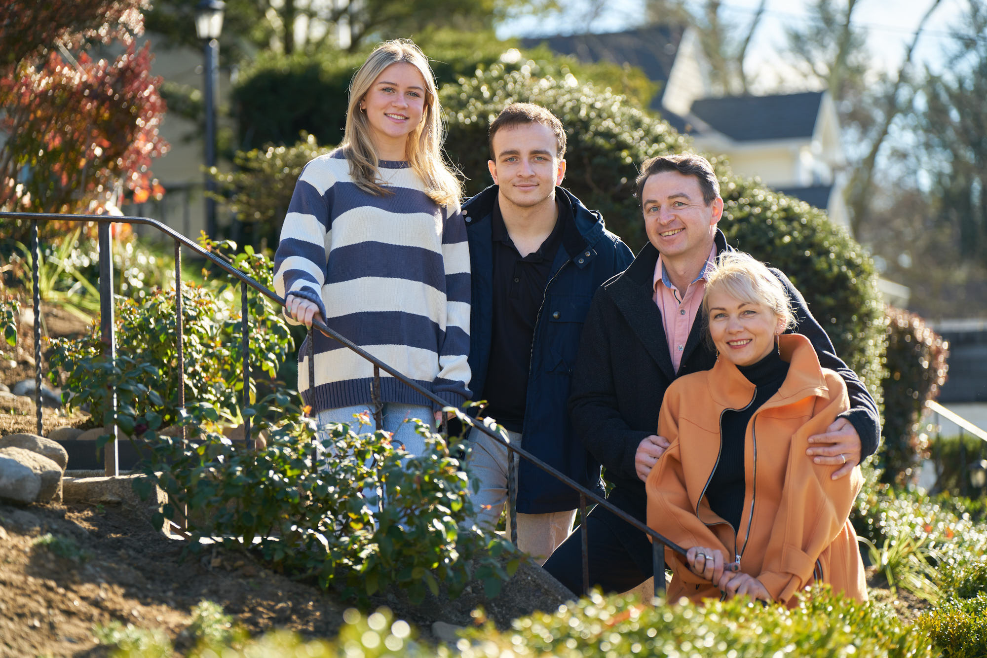 Family photoshoot on a sunny spring morning porch in South NJ.