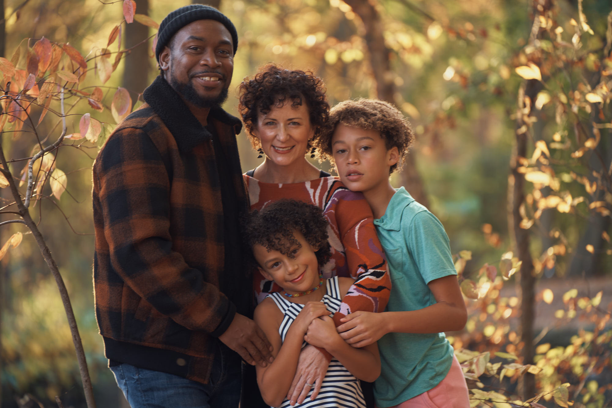 Thanksgiving family photoshoot of an Afro-American family in Van Cortlandt Park, Bronx, NY.