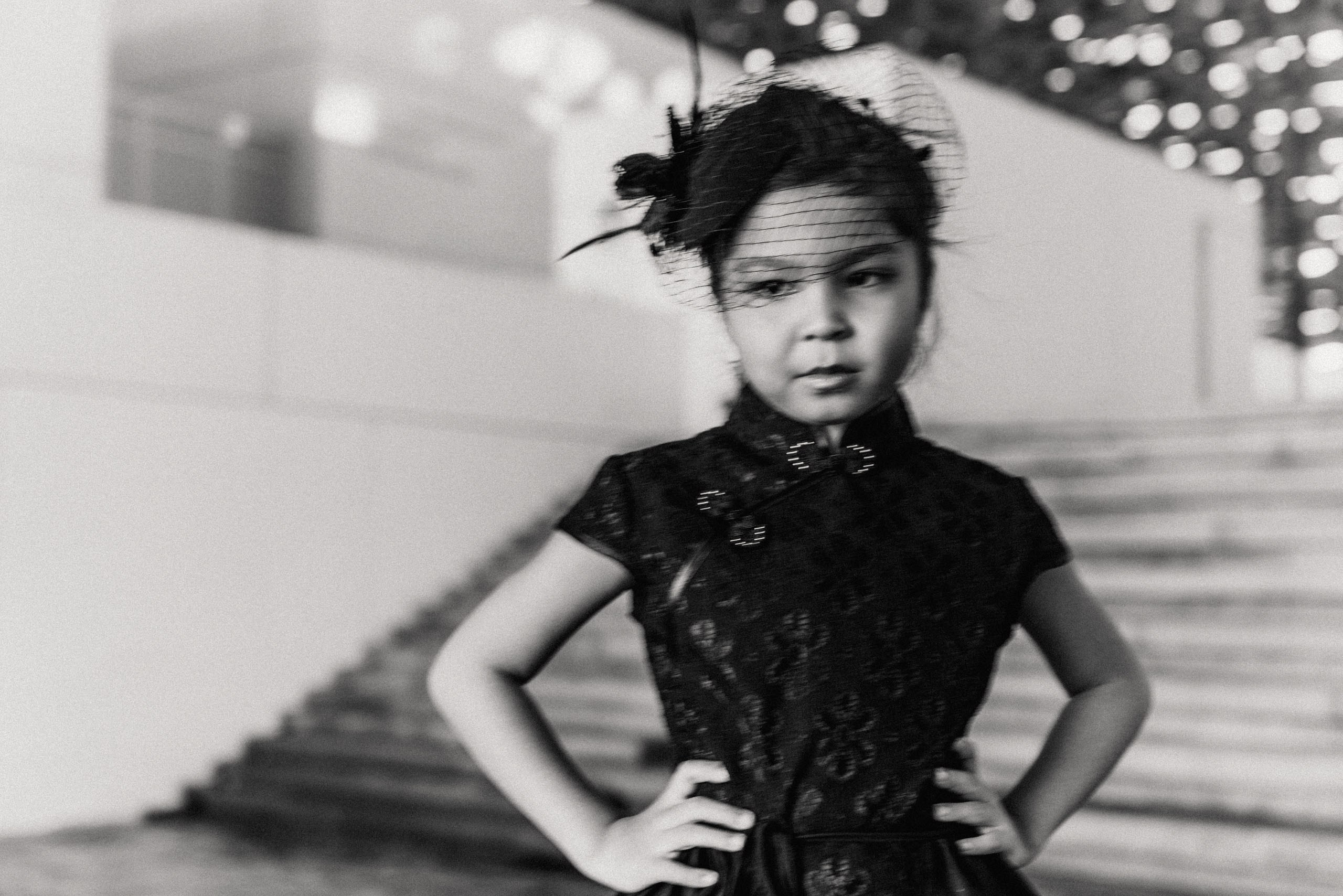 Fashion portrait of the girl in Abu Dhabi Louvre