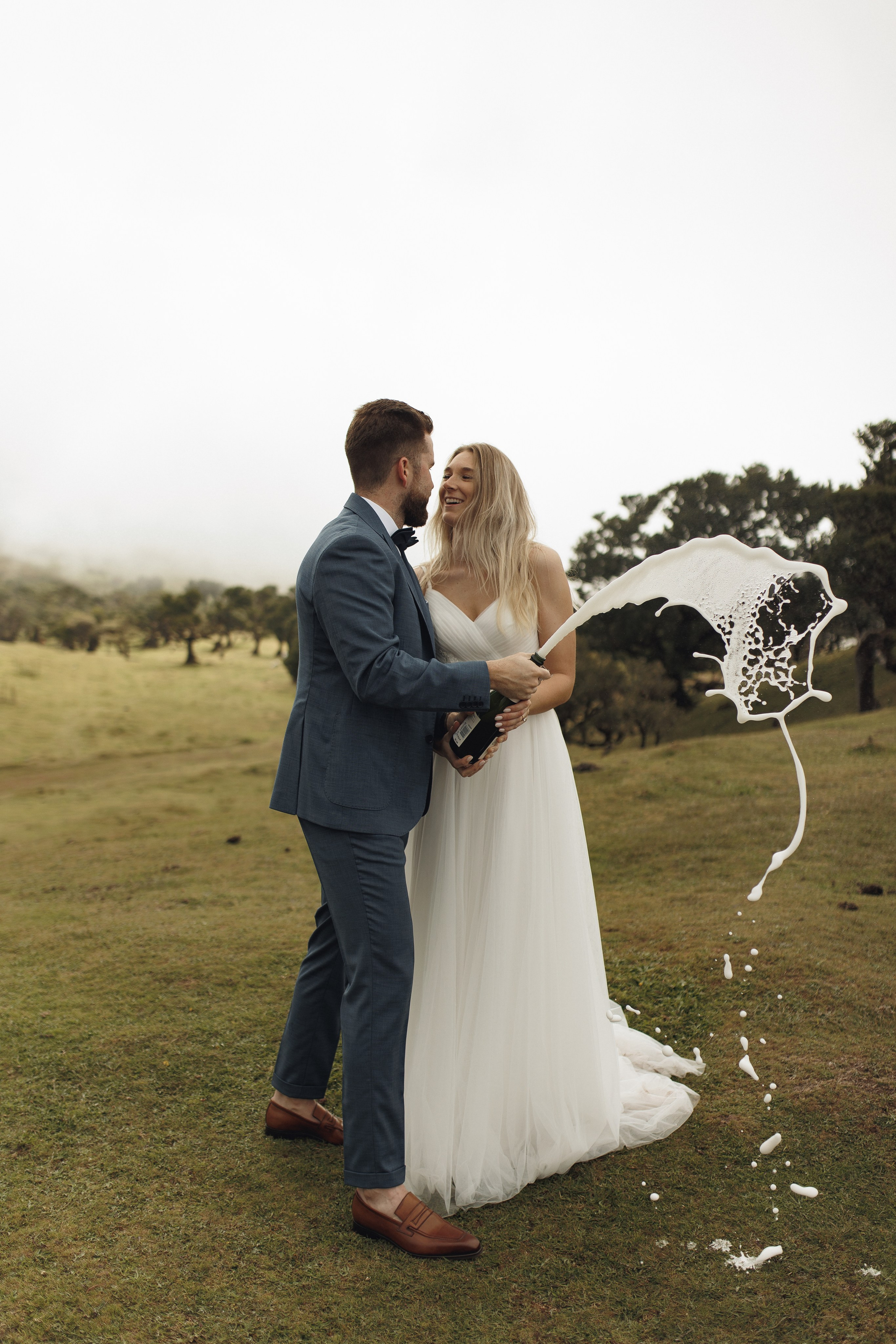 Romantic wedding photoshoot in Fanal Forest Madeira Portugal