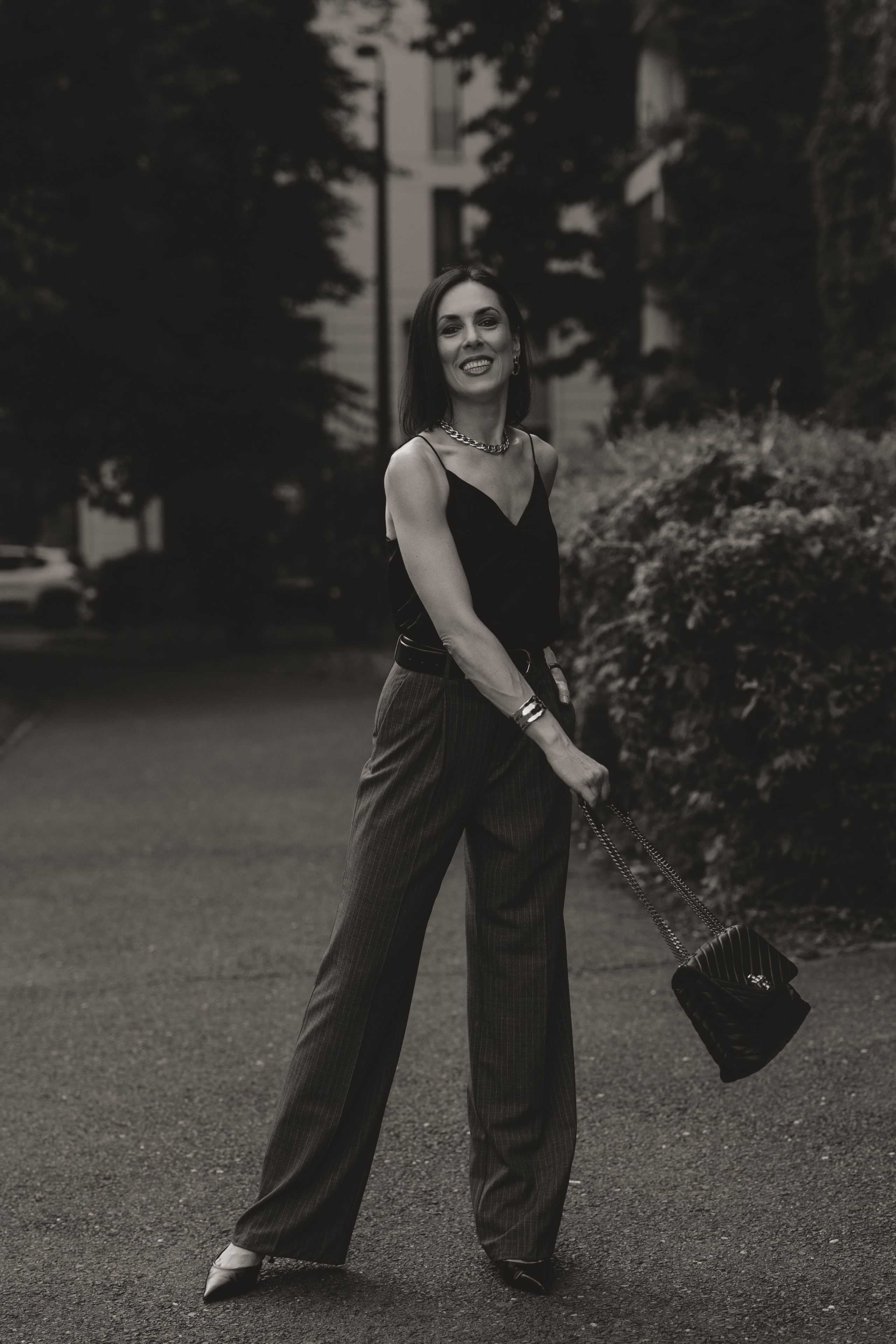 Elegant Street Portrait In Leipzig. Woman in business Suit. Kristina Kozheltsova- Soulful Portrait&Lifestyle&Love Story Photographer in Leipzig, Germany