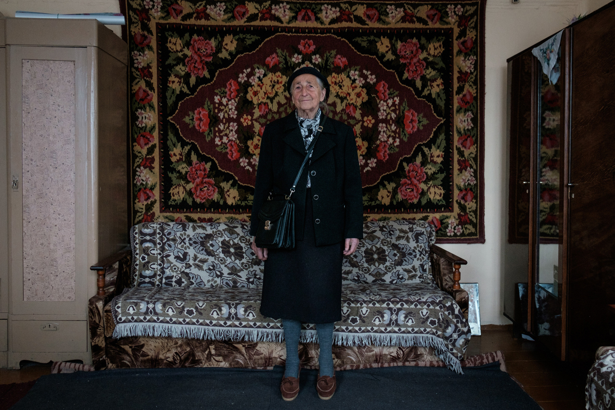 Vera in a suit and in a hat. Vera bought the hat when she worked at the passport office in Volozhin. Hat is a favorite Vera’s accessory