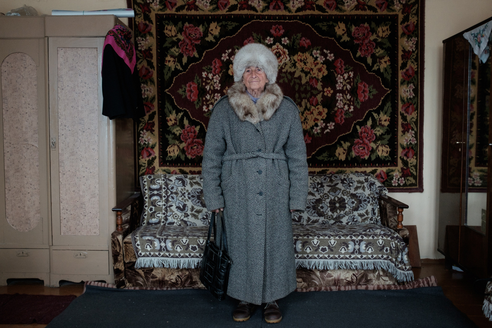 The fur-lined overcoat that Vera bought as an investment to safeguard her money after the Soviet Union collapsed in December 1991.