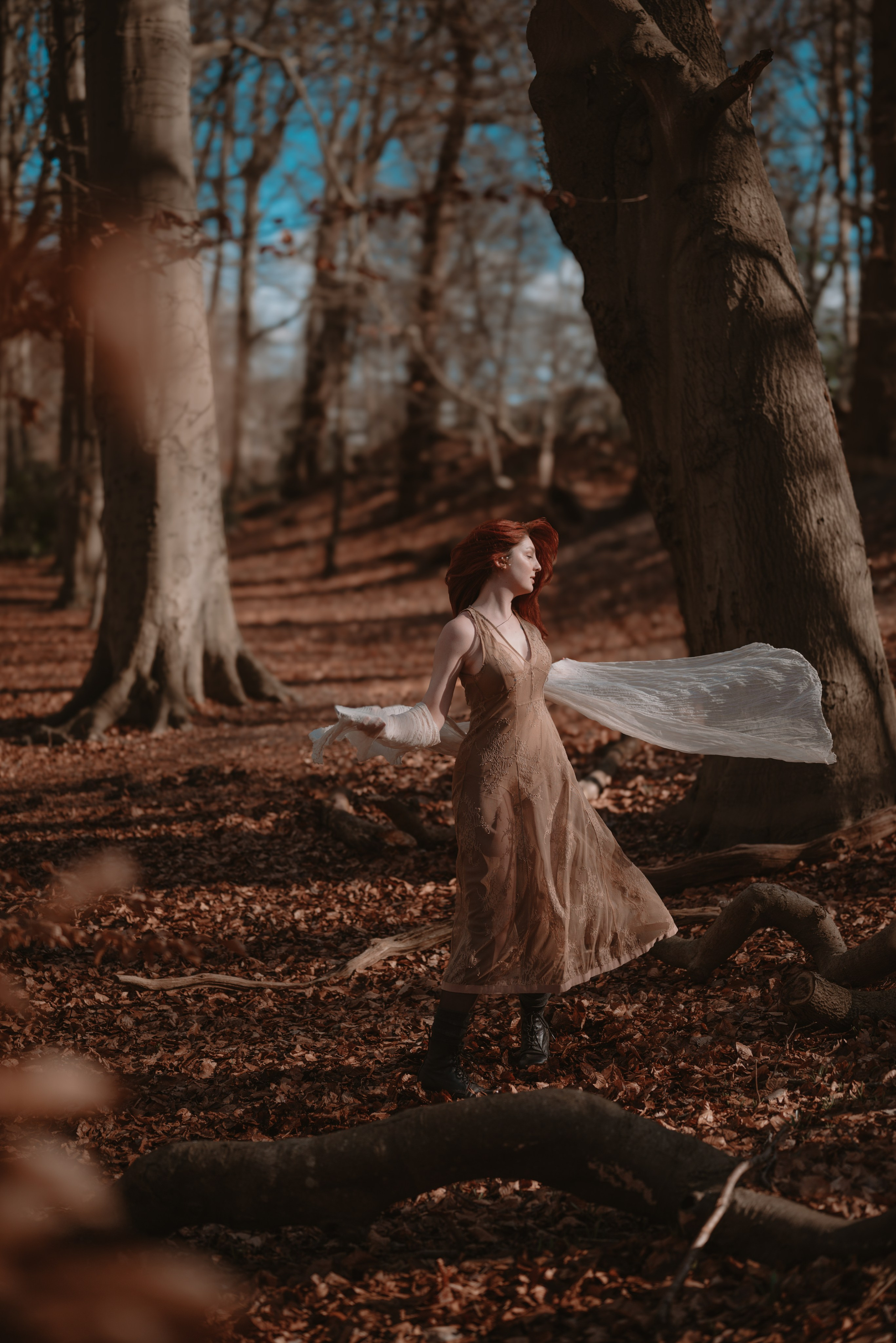 Self-portraits in the autumn forest in The Hague, Netherlands. Moth & Moss Photography
