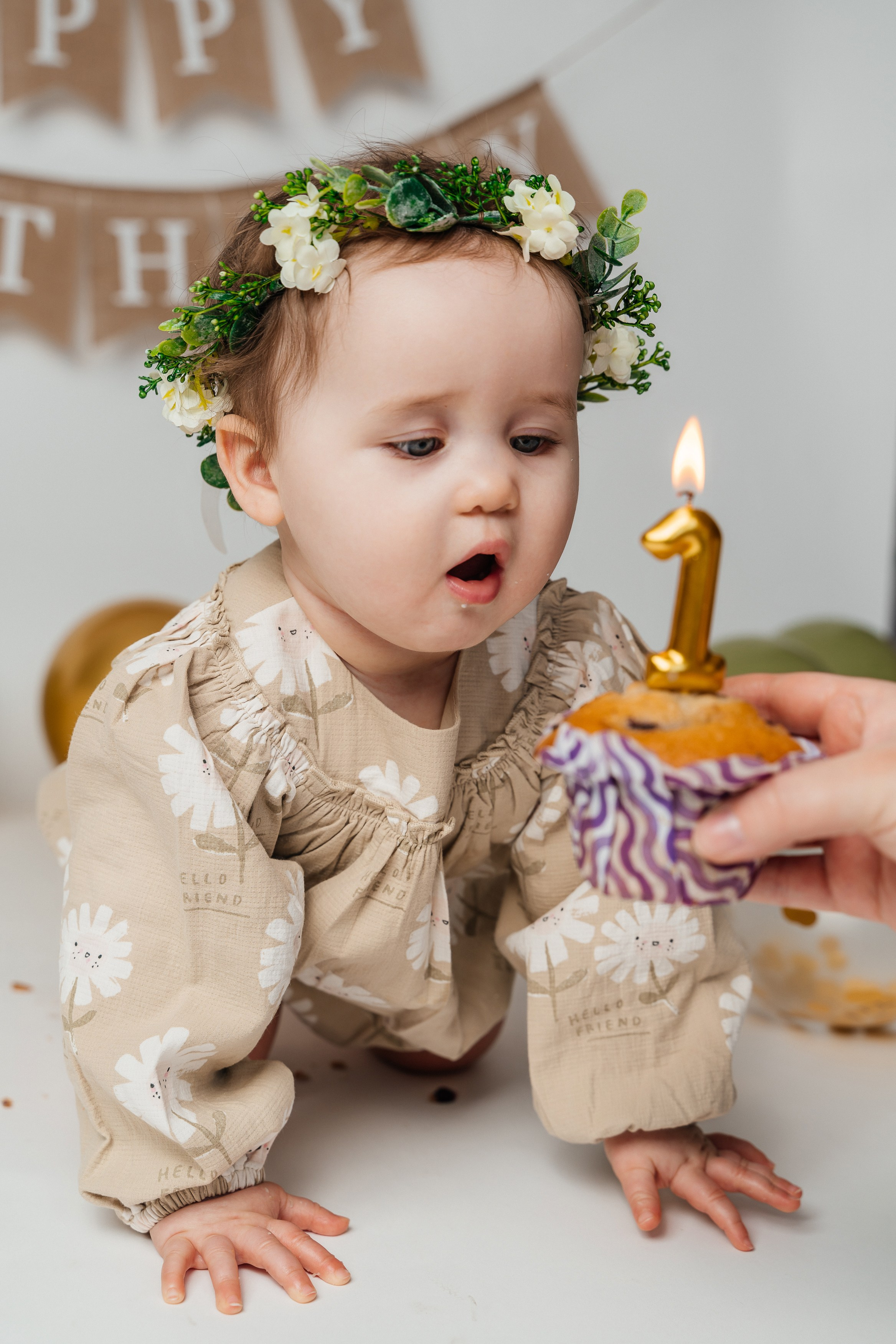 Studio photoshoot for Valentina 1 year old girl. Photographer in England Ekaterina Romanova