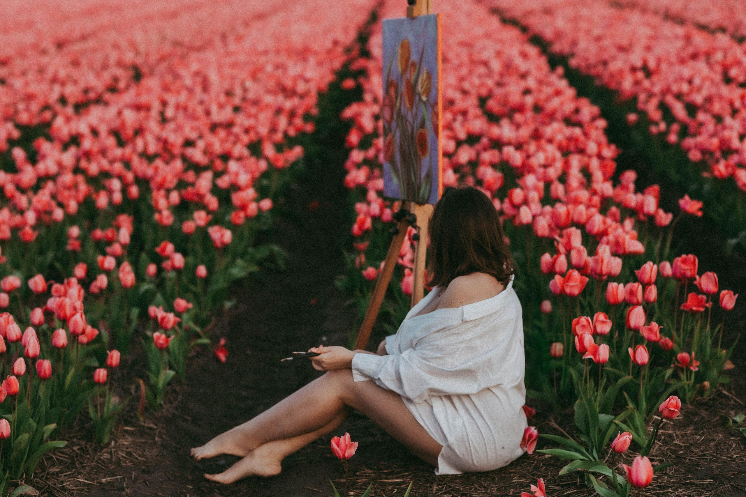 Tulpen Felde. Familien Fotografin Kristina Klein aus Schüttorf