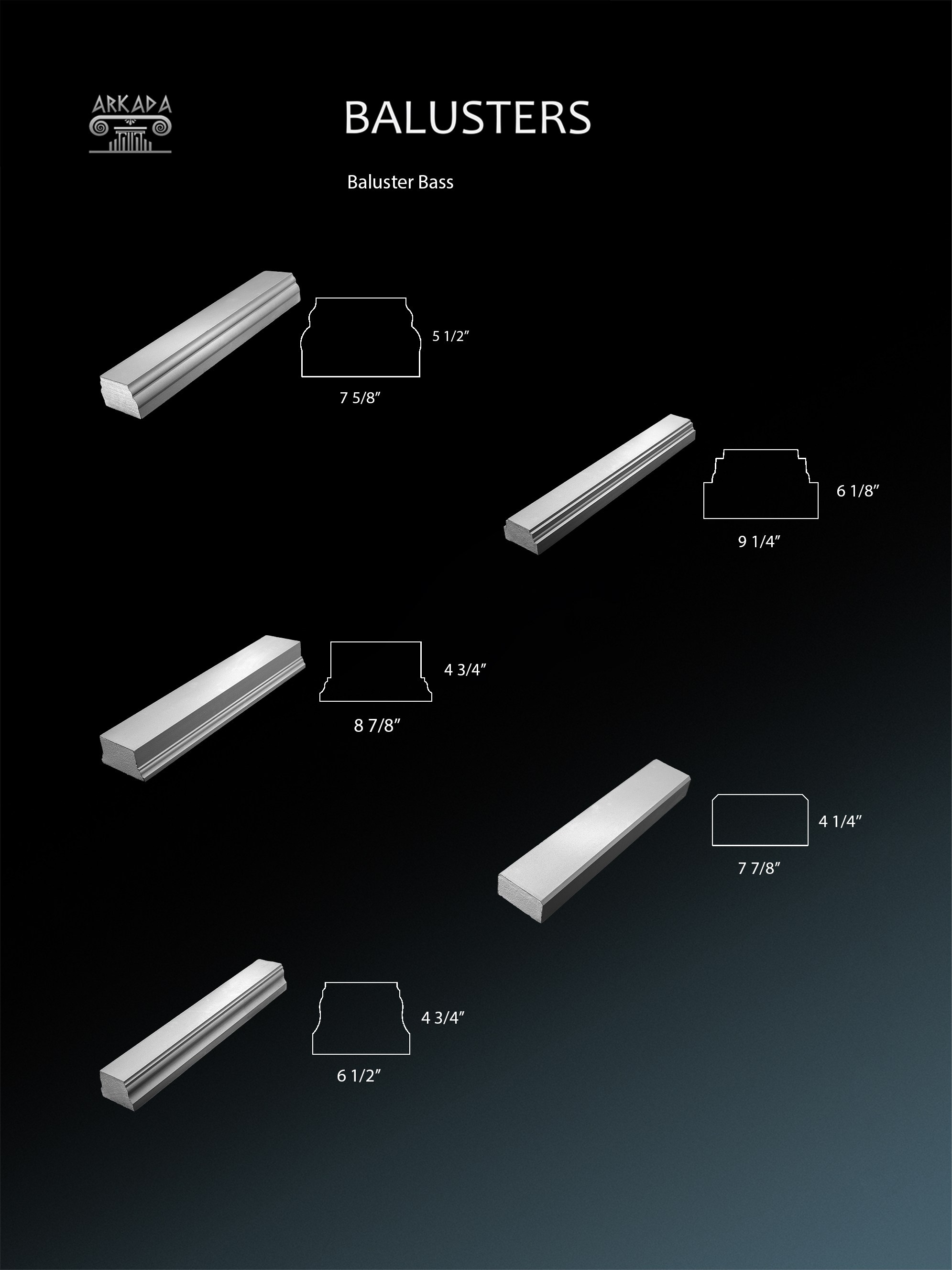 Balusters. Plaster molding