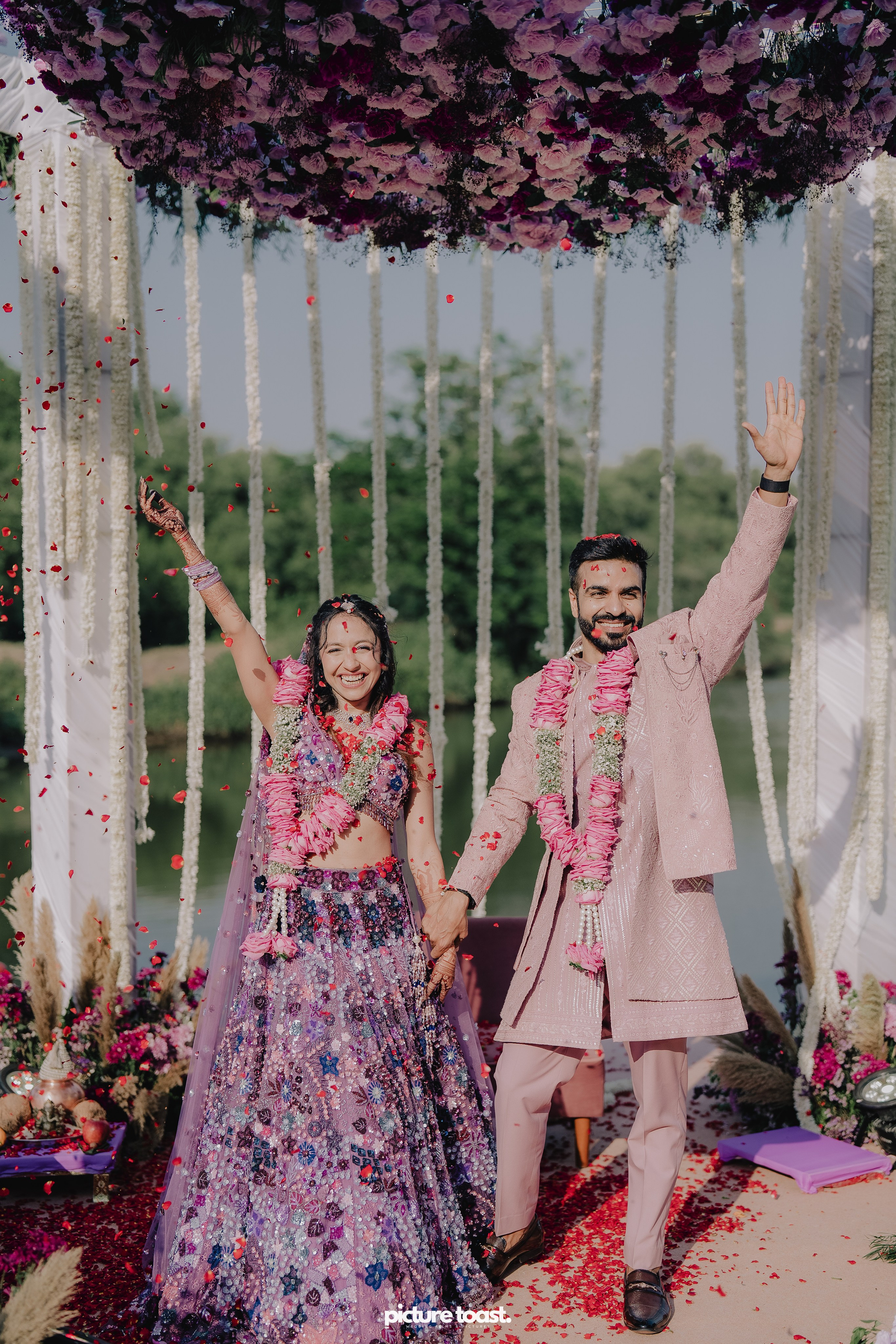 Varamala Ft. Barbie & Aneesh. Fine art Wedding Photographers in India & Canada