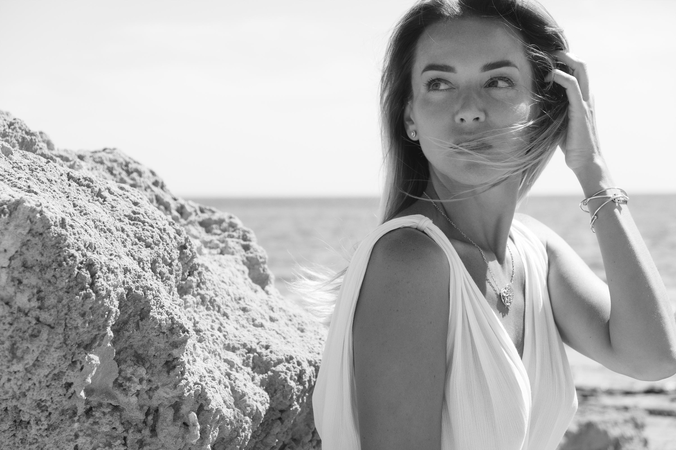 Five girls on the beach