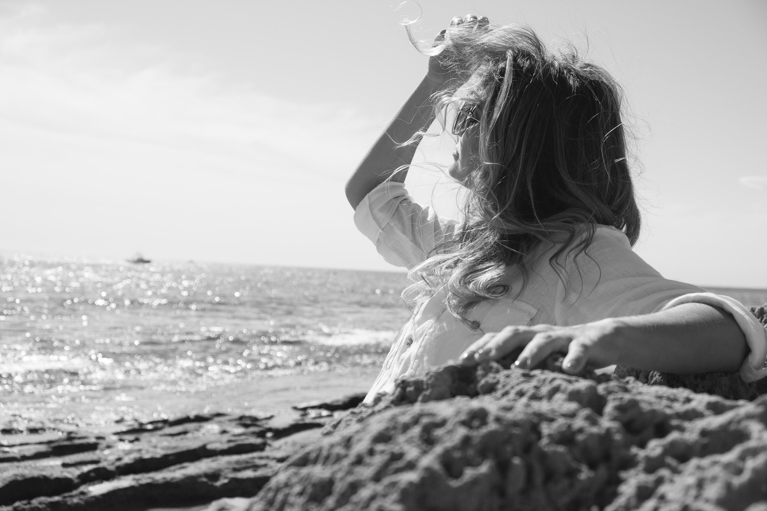 Five girls on the beach