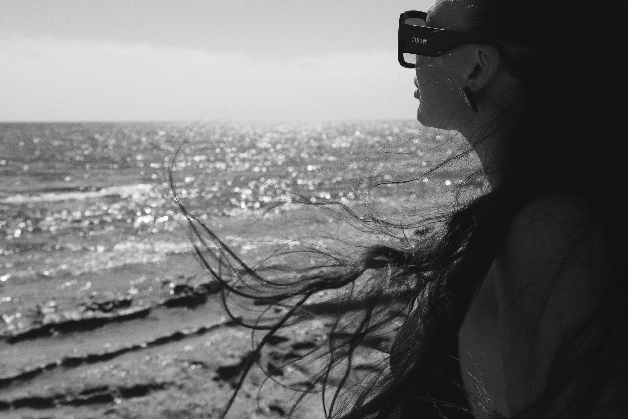 Five girls on the beach