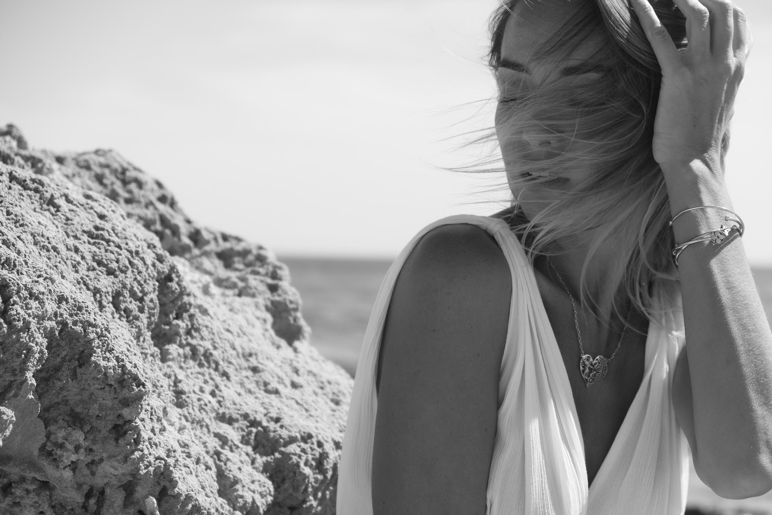 Five girls on the beach