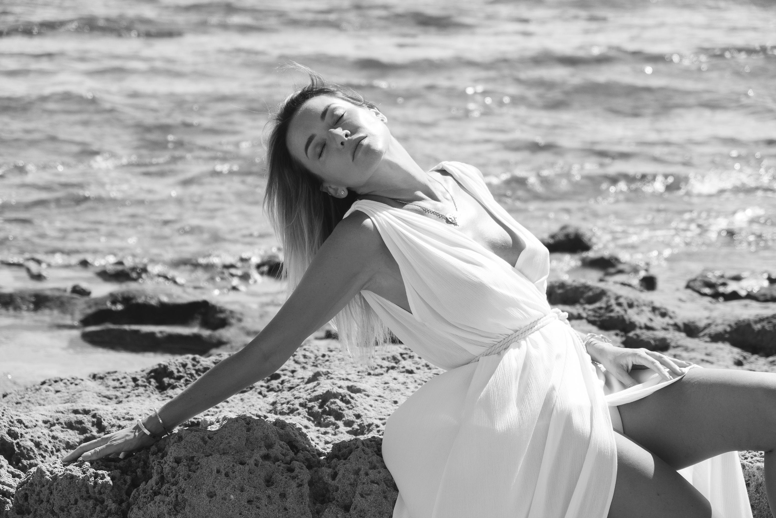 Five girls on the beach