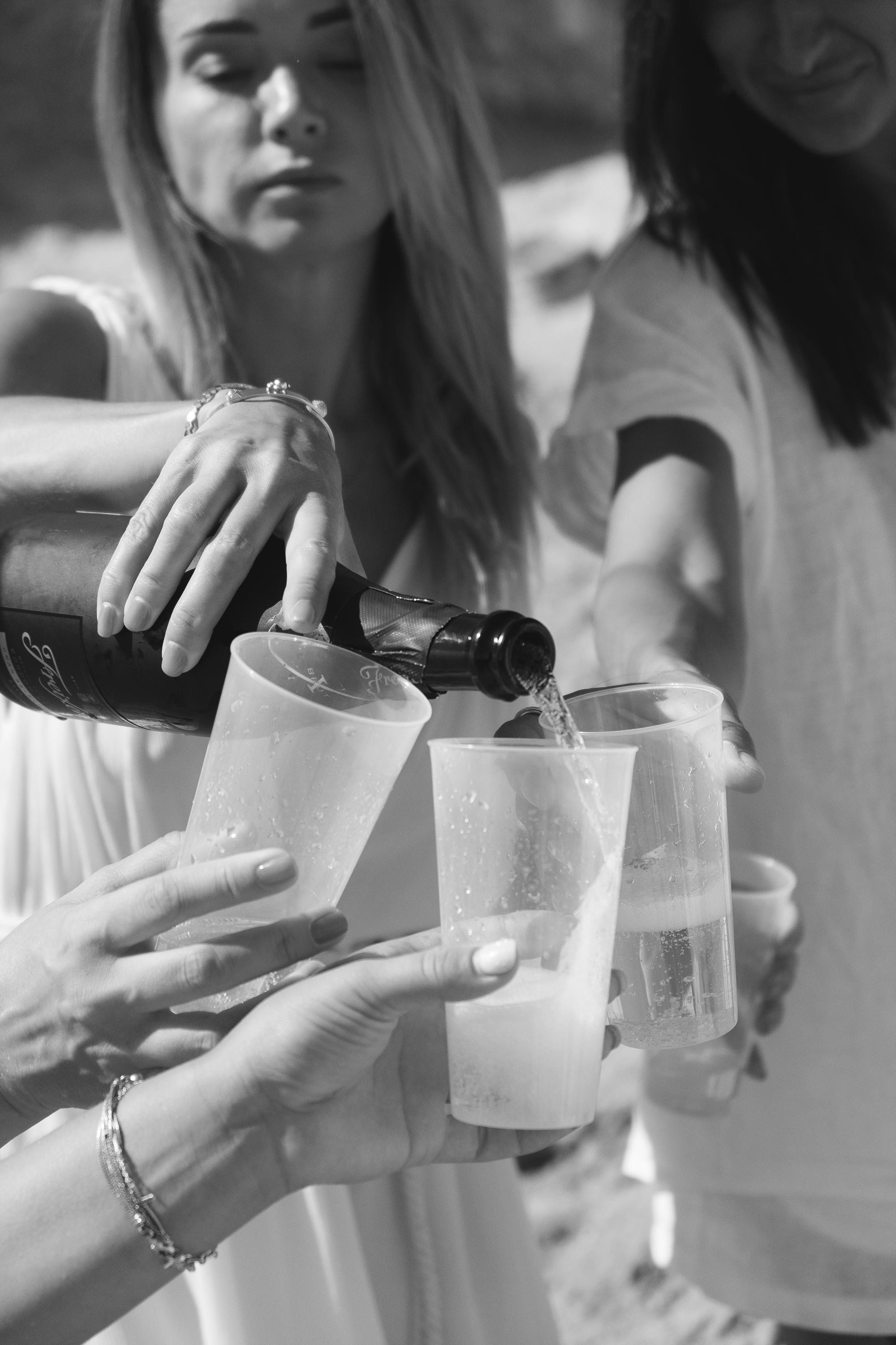 Five girls on the beach