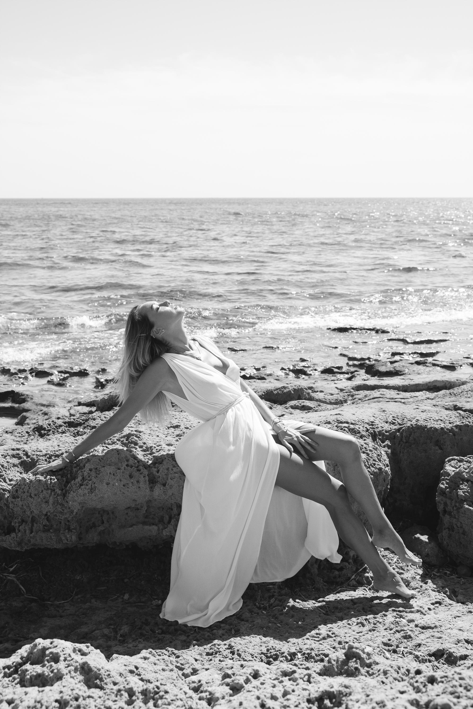 Five girls on the beach