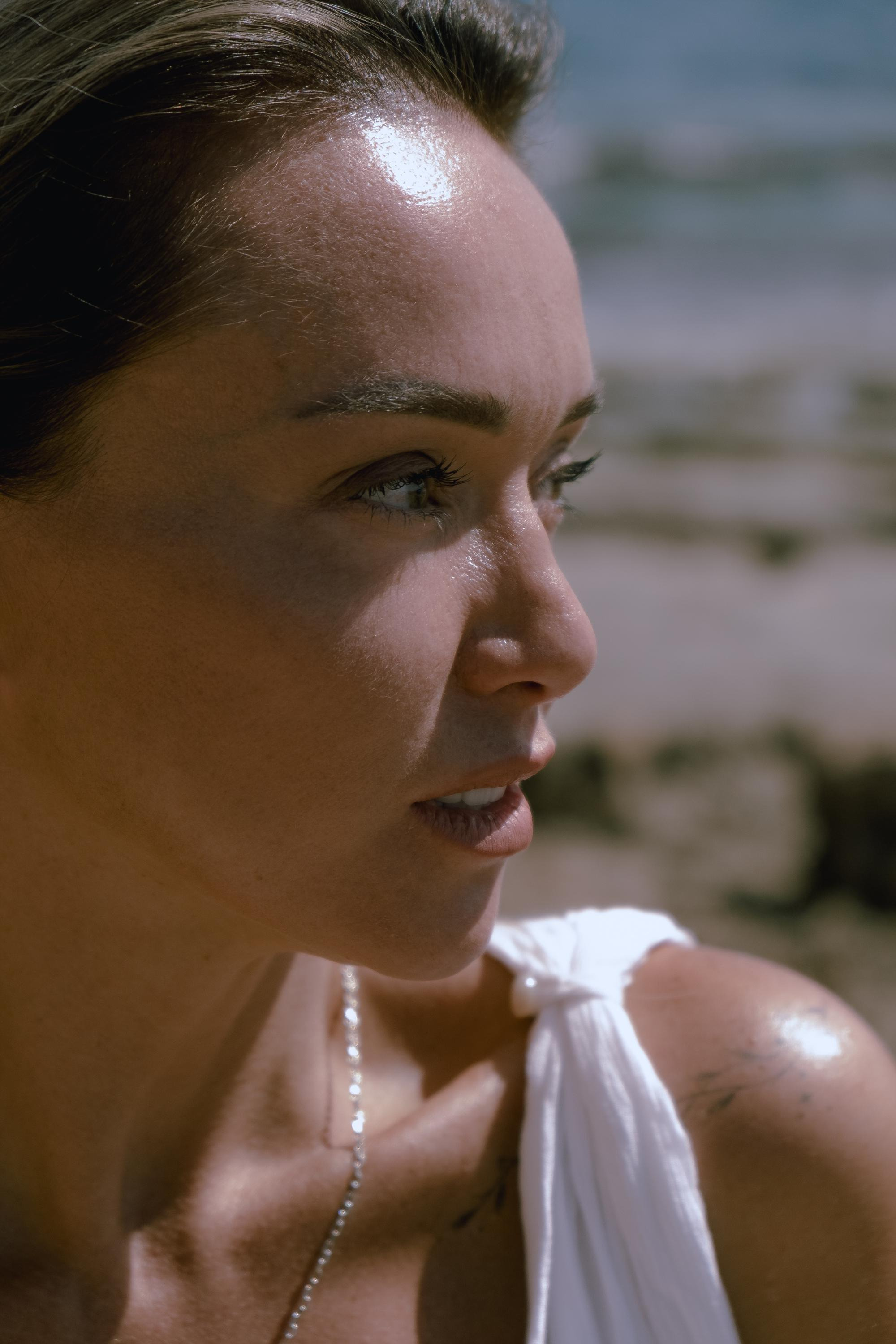 Five girls on the beach