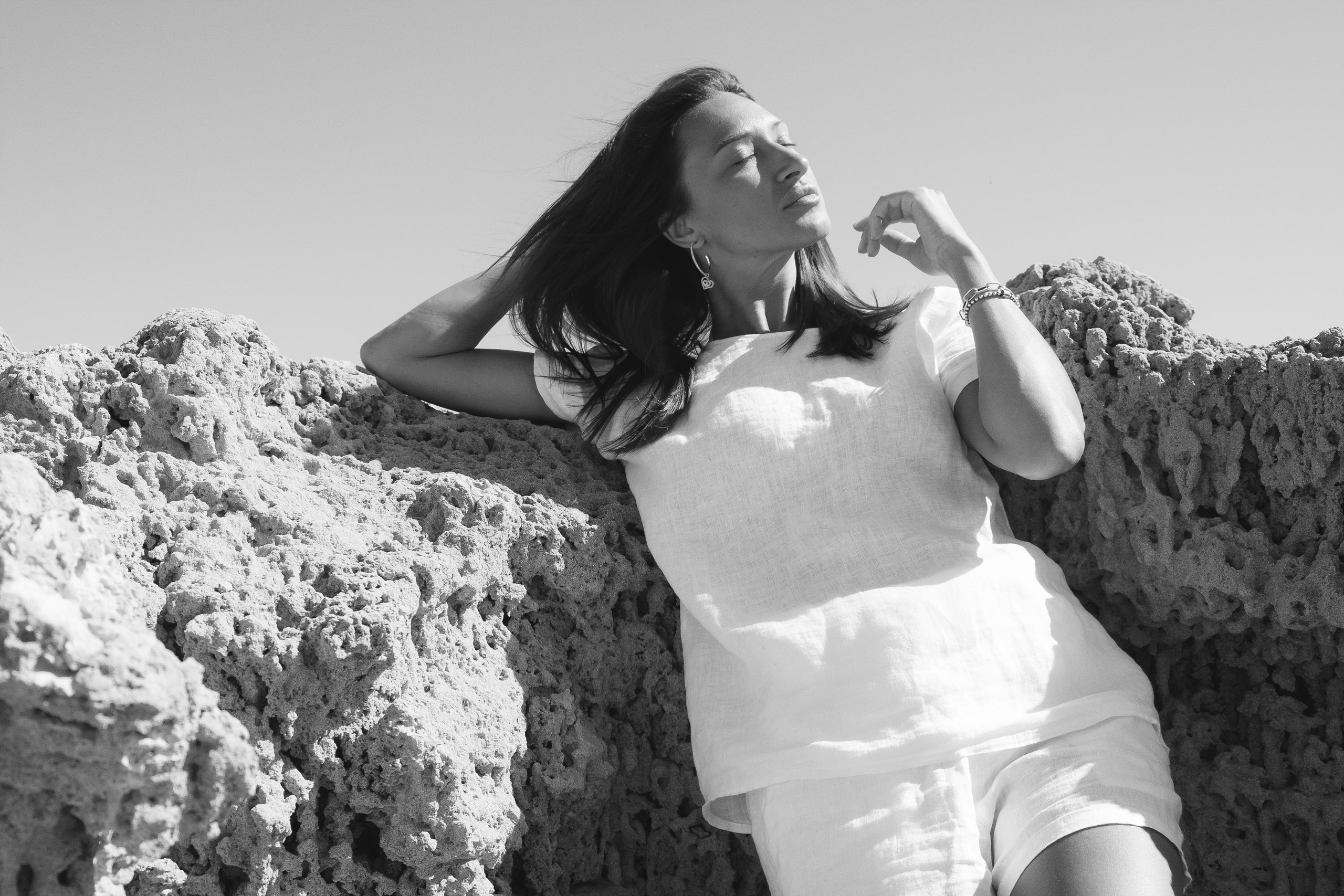 Five girls on the beach
