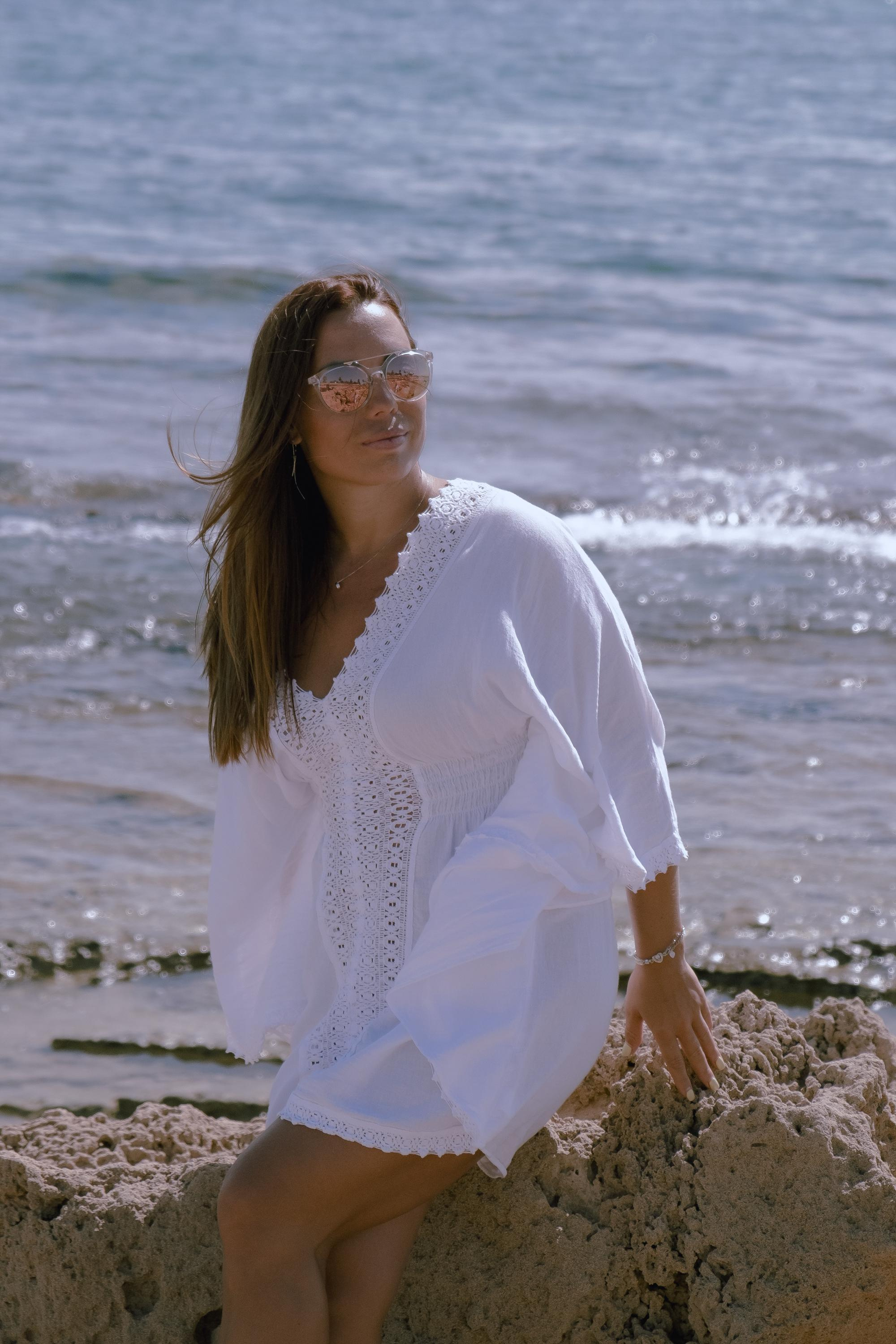 Five girls on the beach