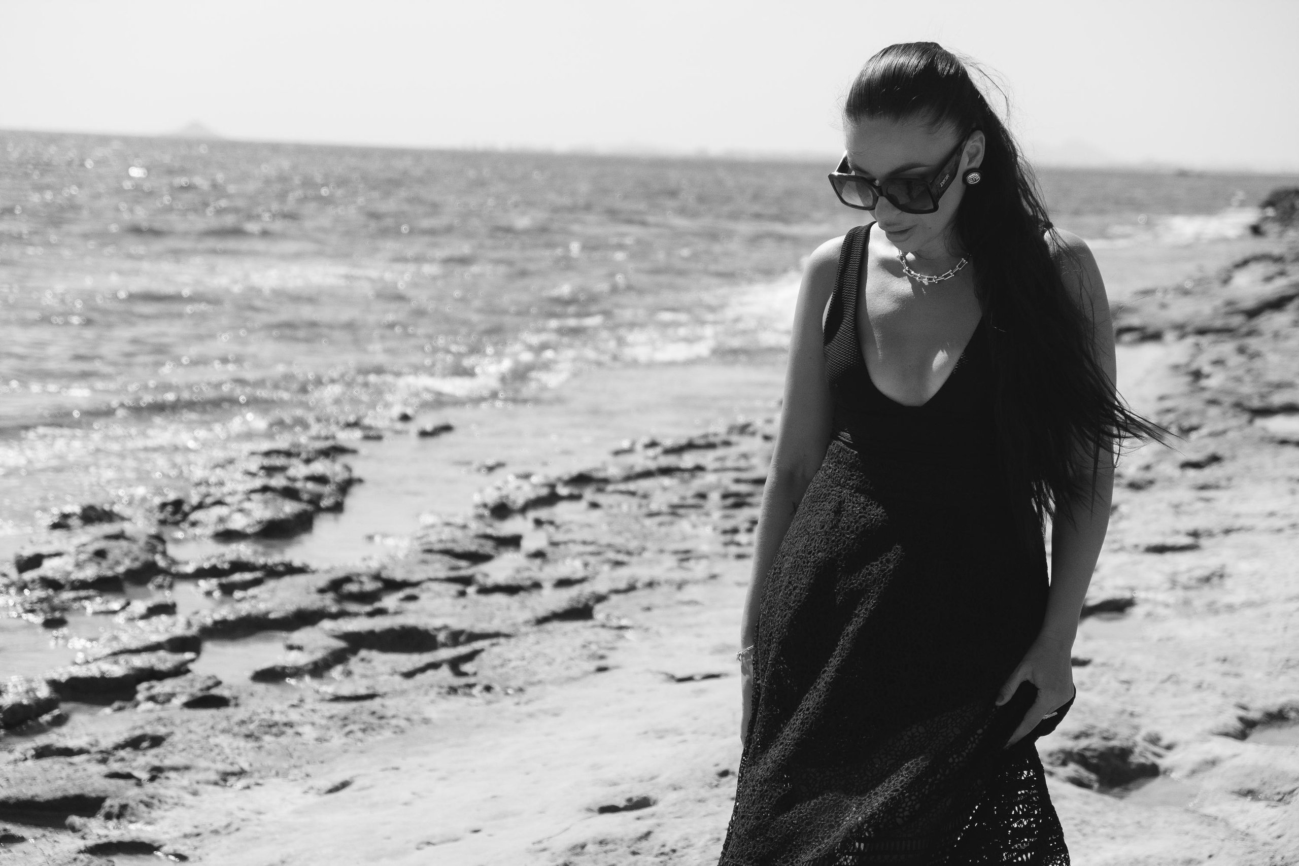 Five girls on the beach