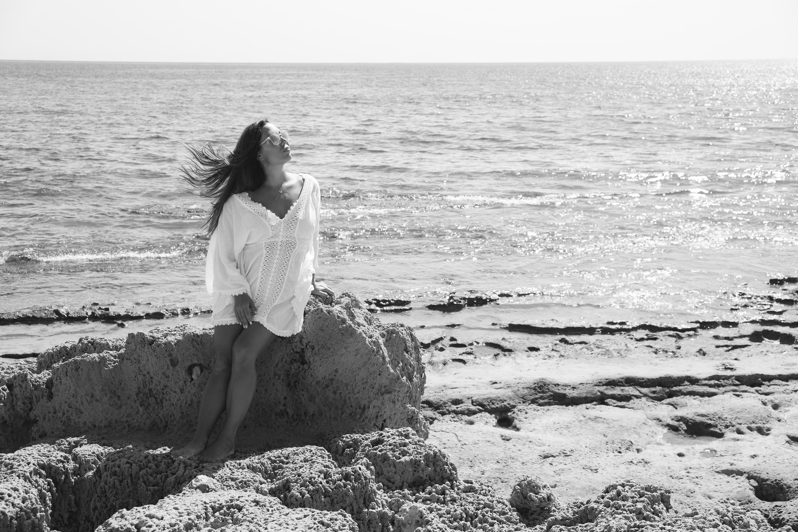 Five girls on the beach