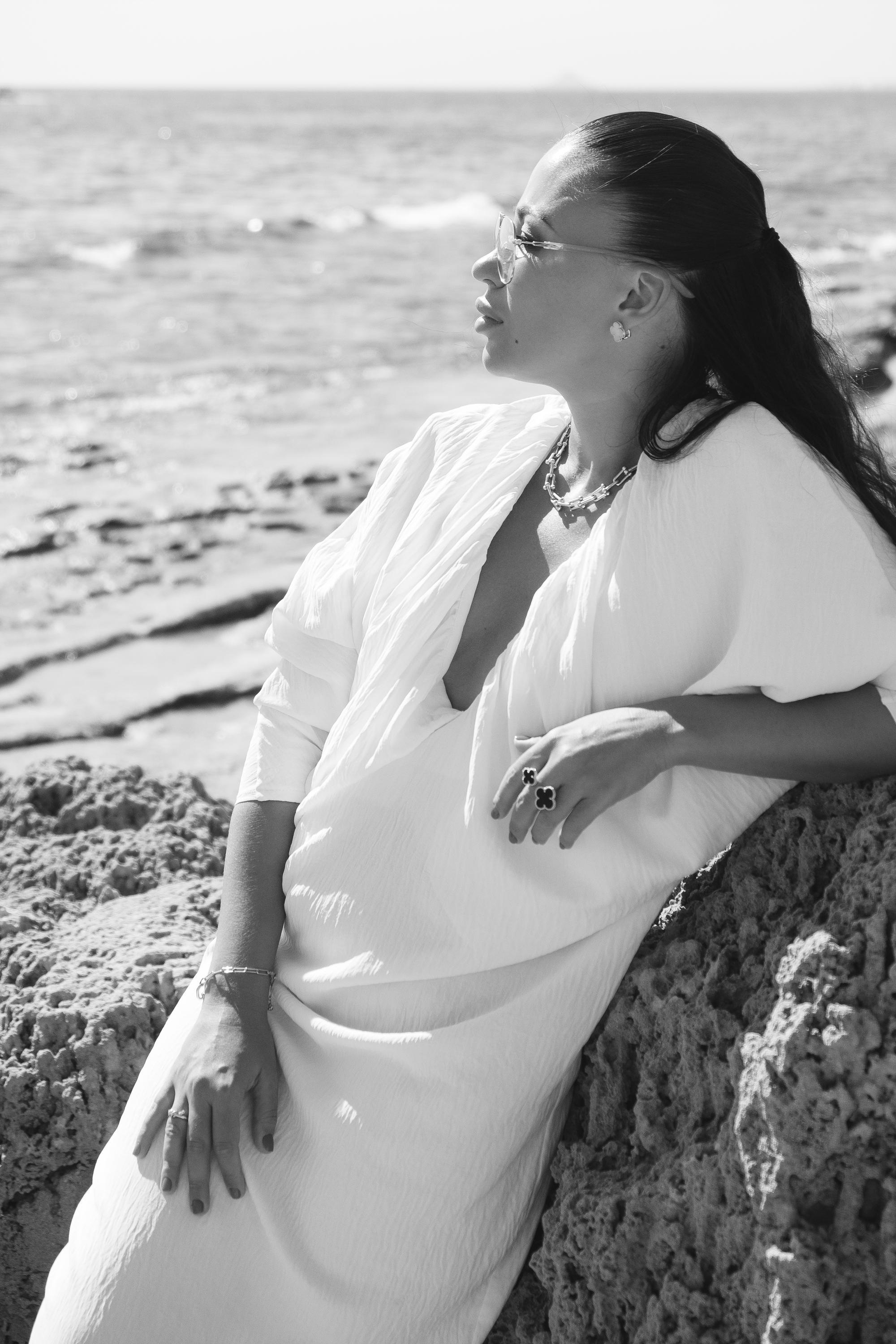 Five girls on the beach