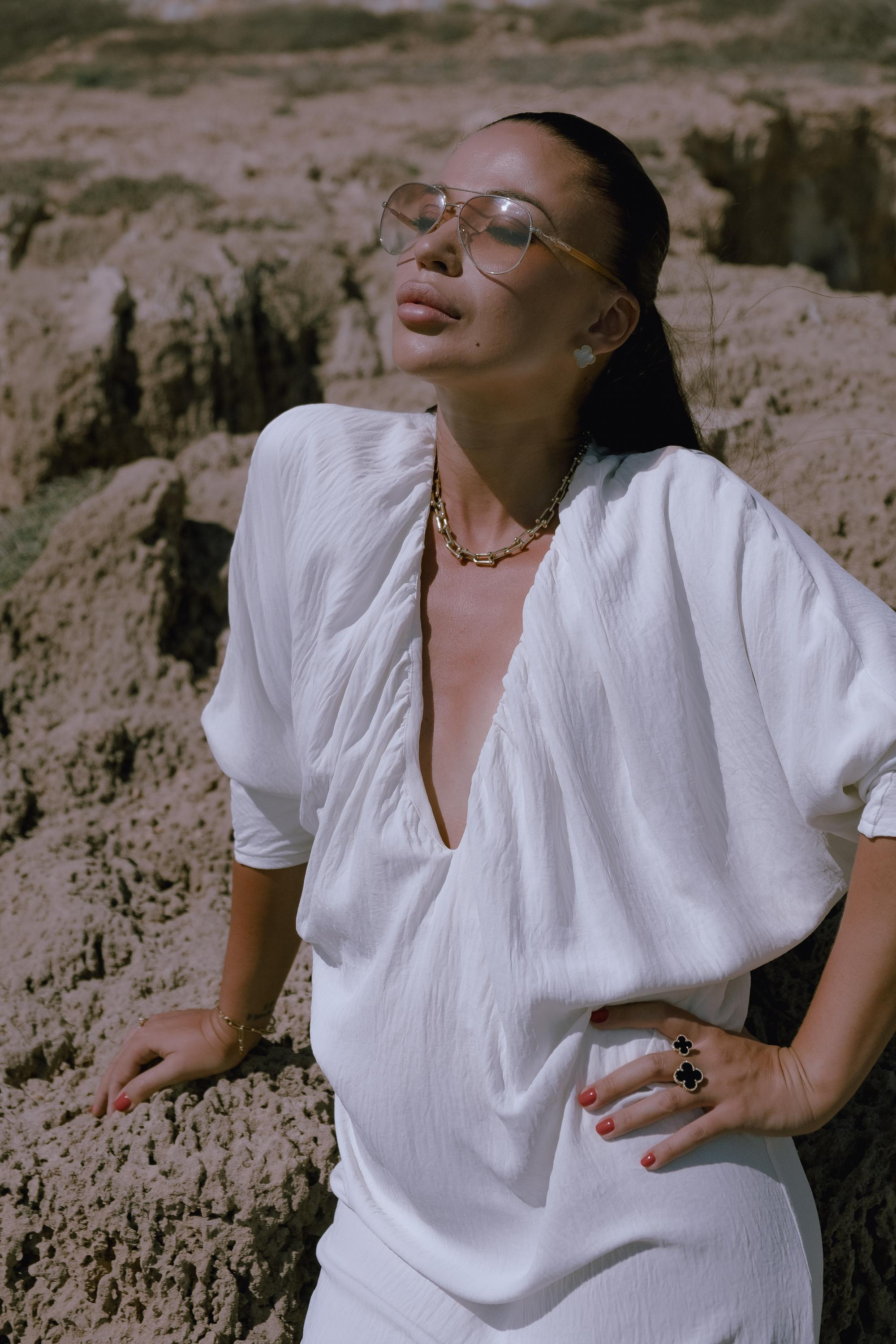 Five girls on the beach