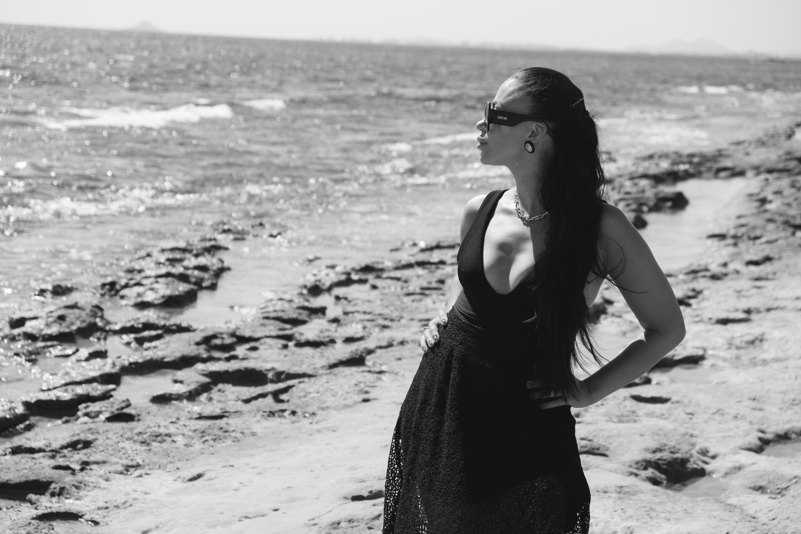 Five girls on the beach