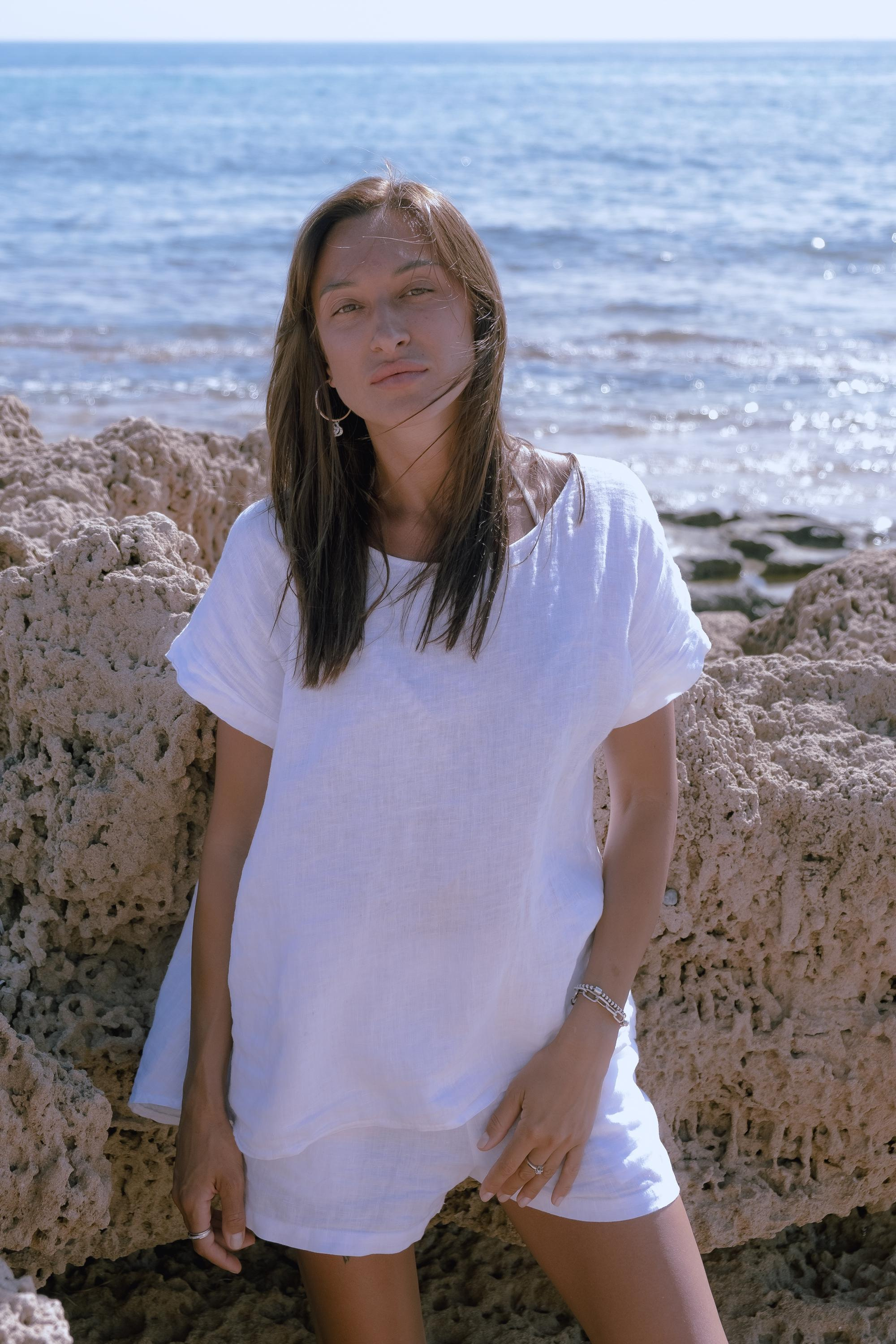 Five girls on the beach