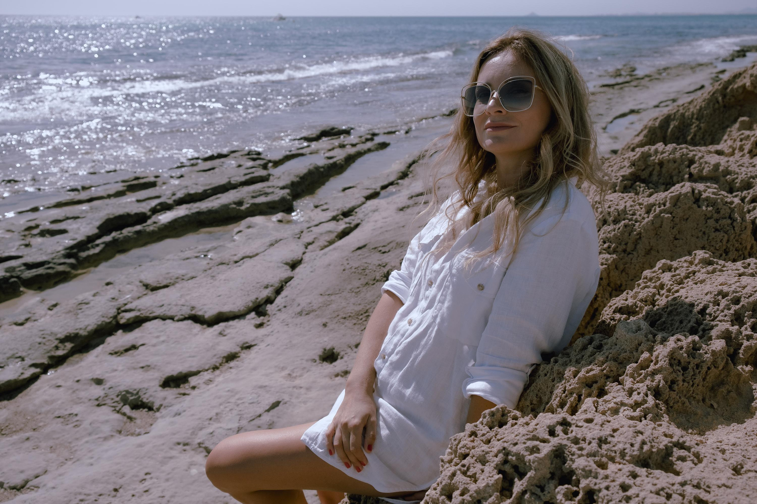 Five girls on the beach