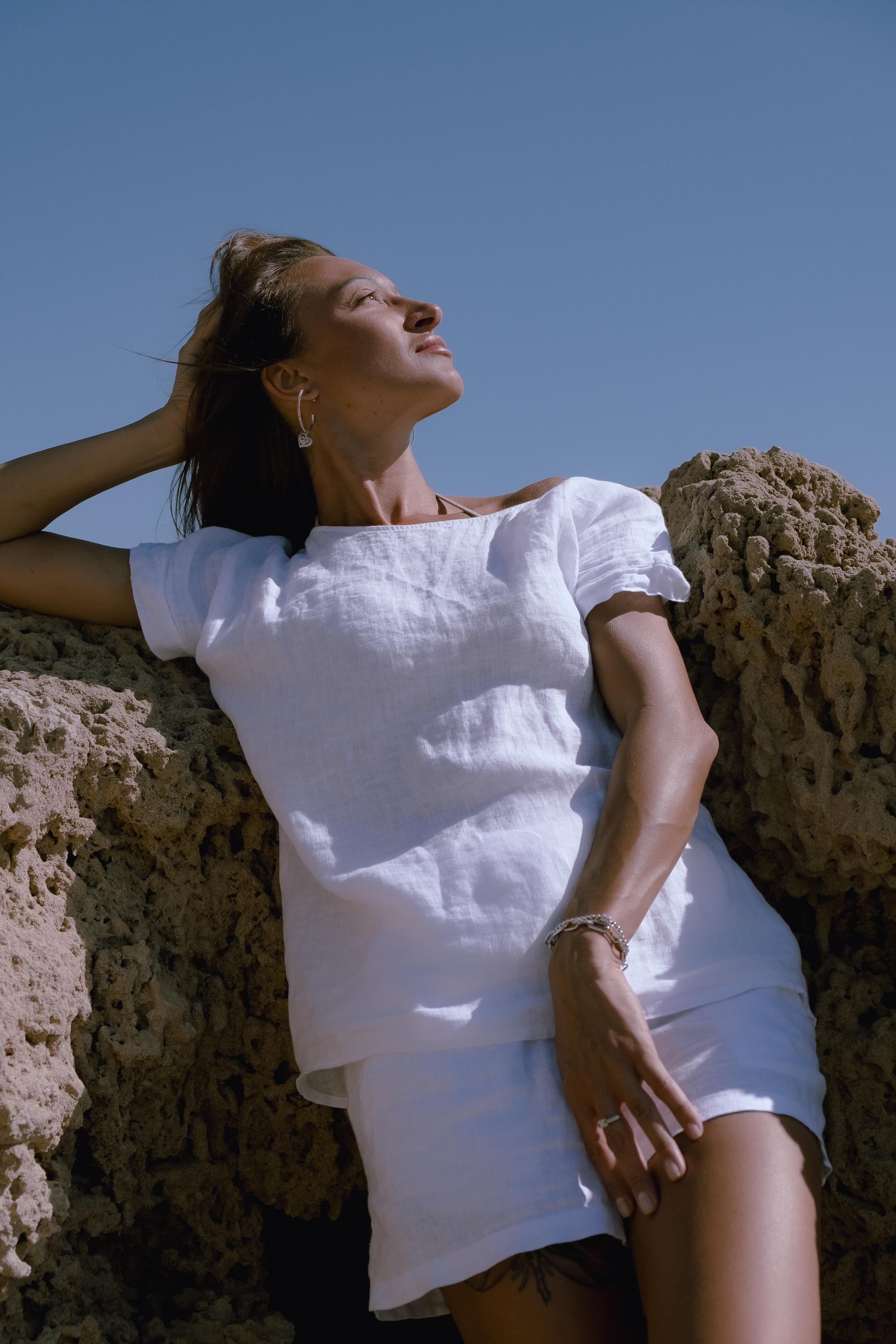 Five girls on the beach