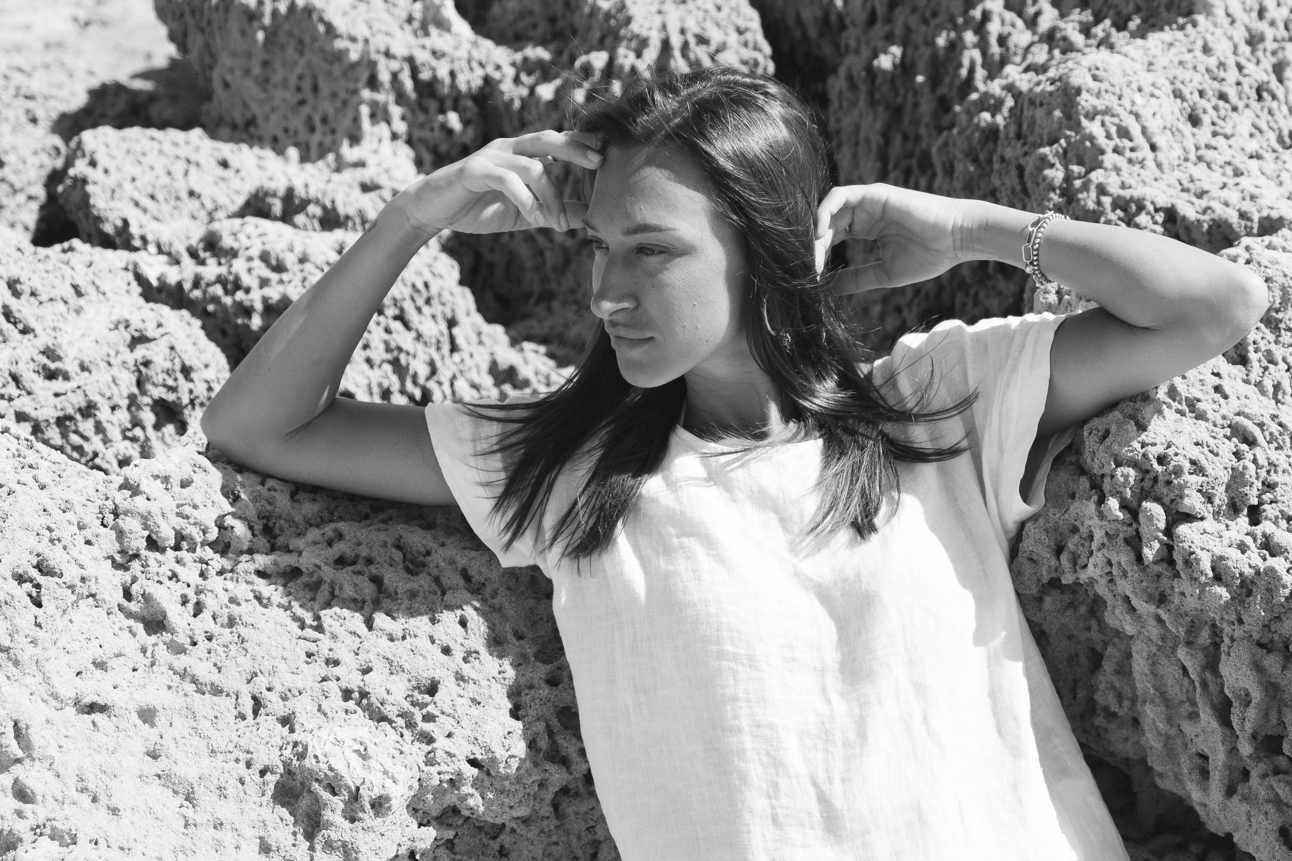 Five girls on the beach