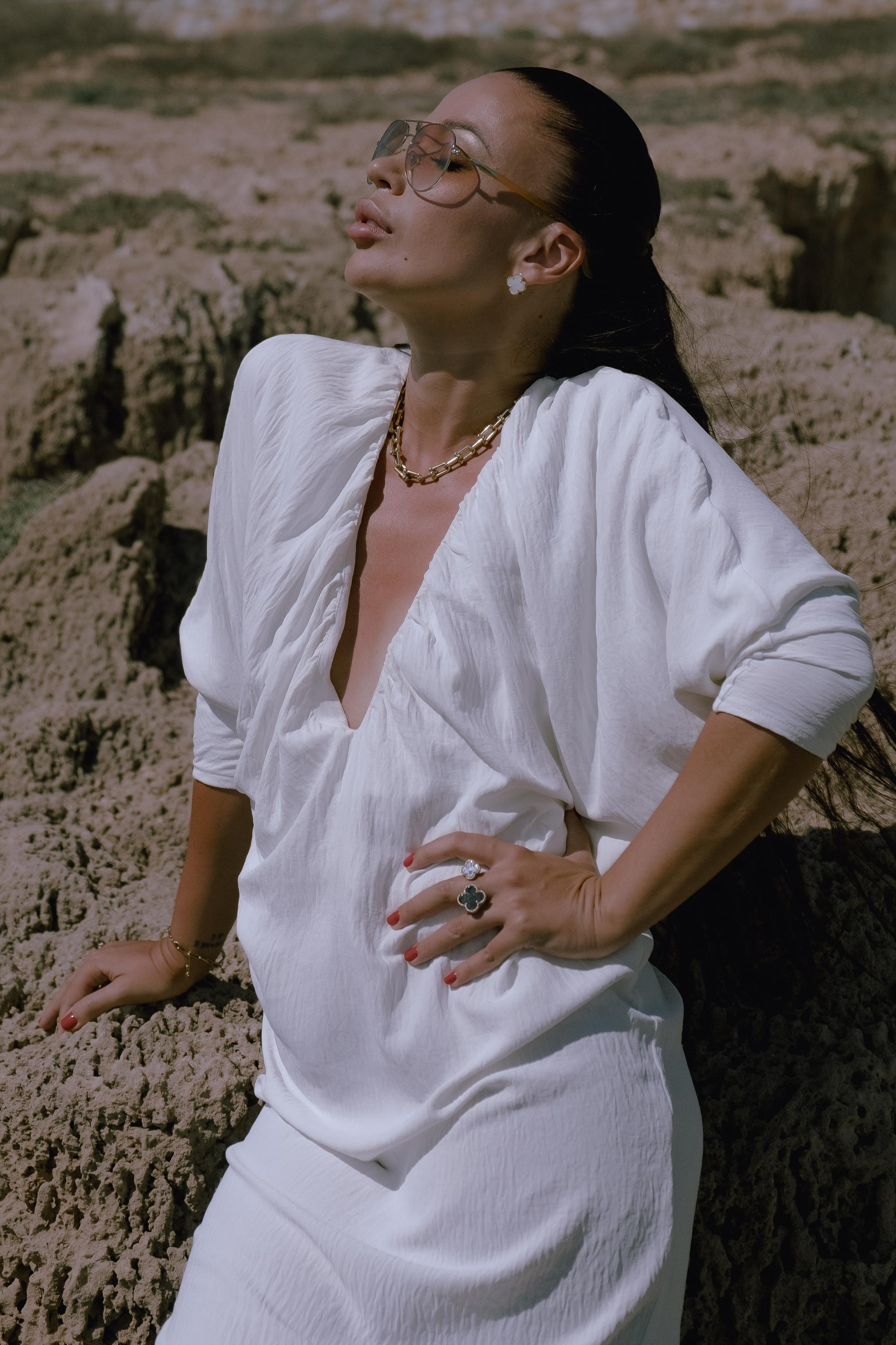 Five girls on the beach