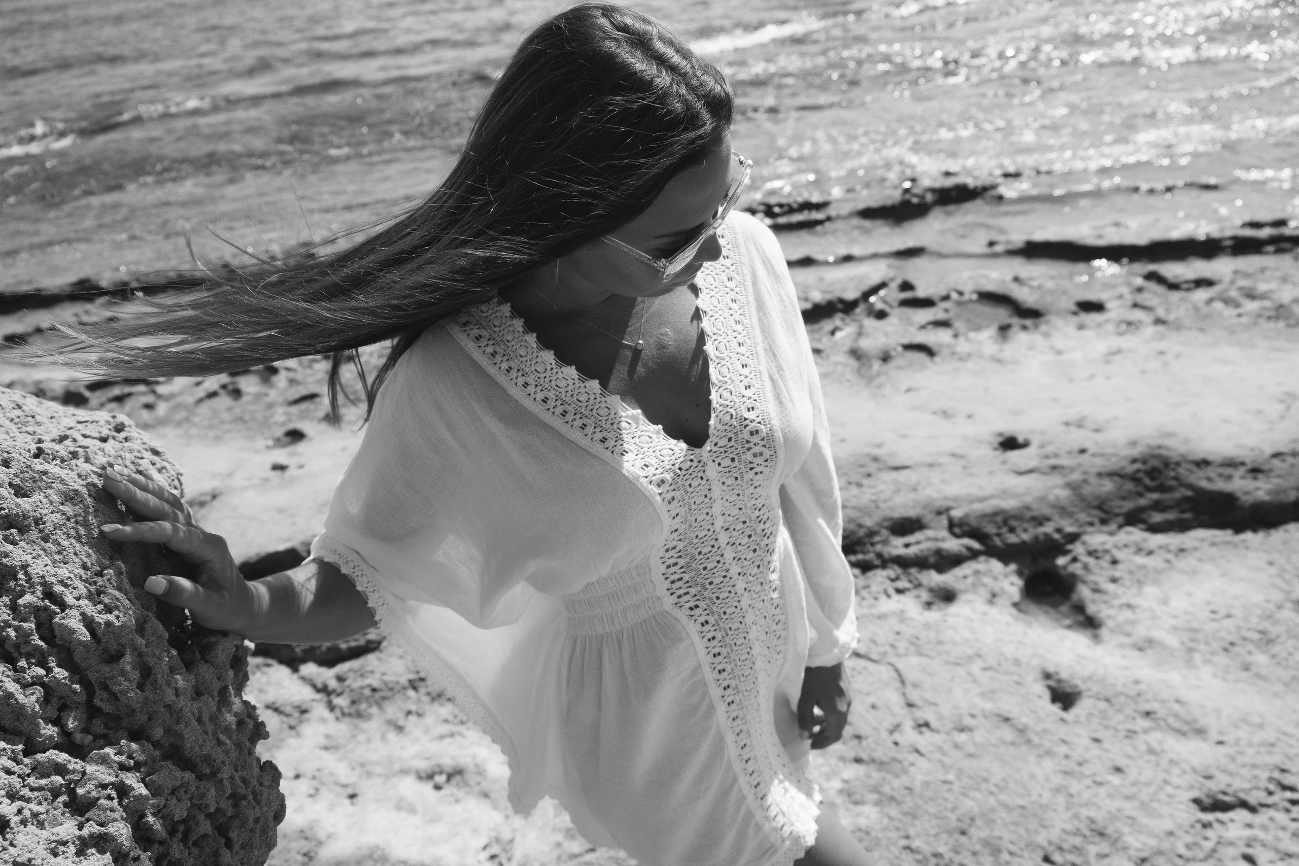 Five girls on the beach