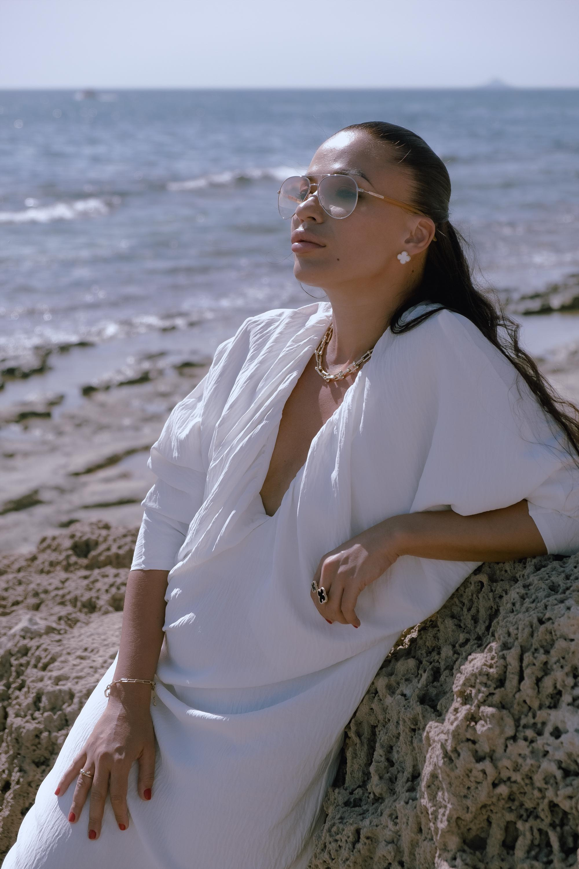 Five girls on the beach