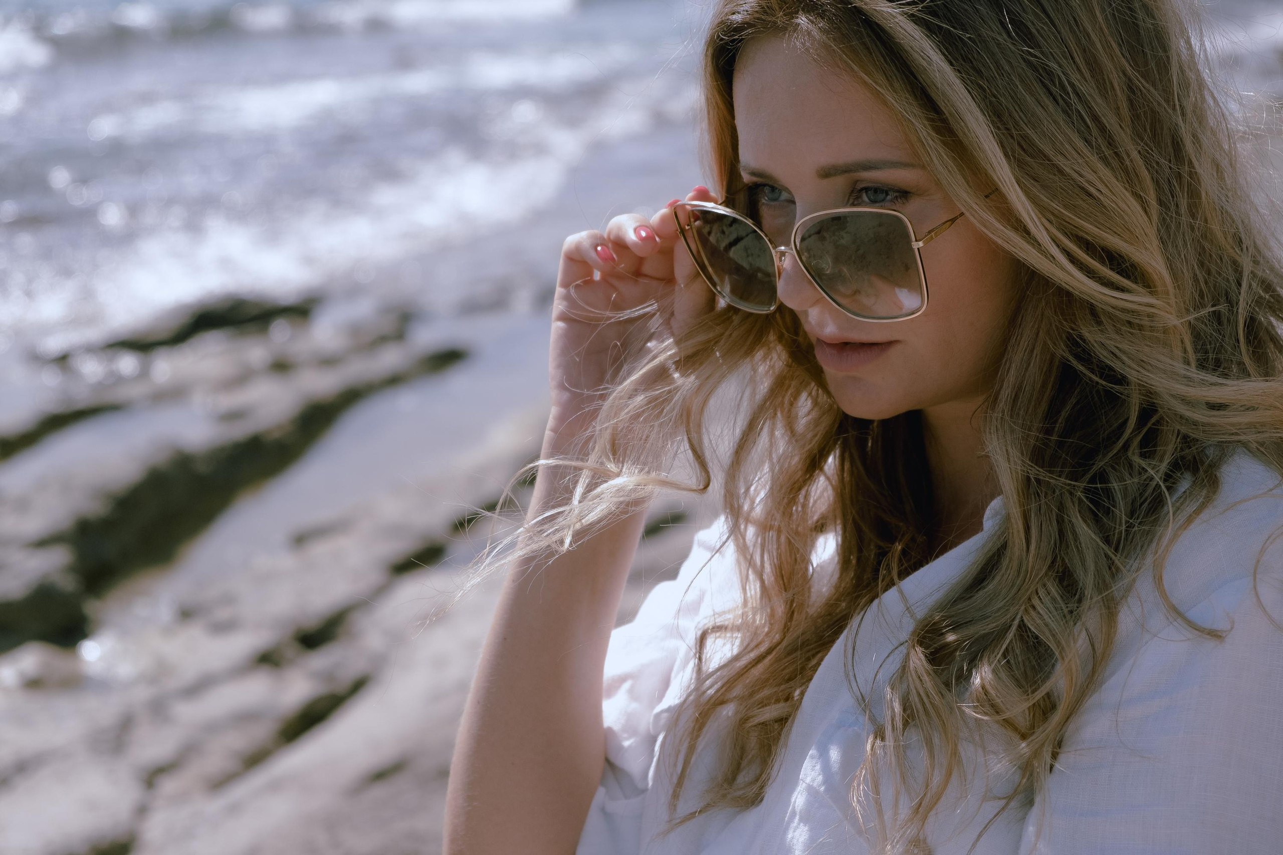 Five girls on the beach
