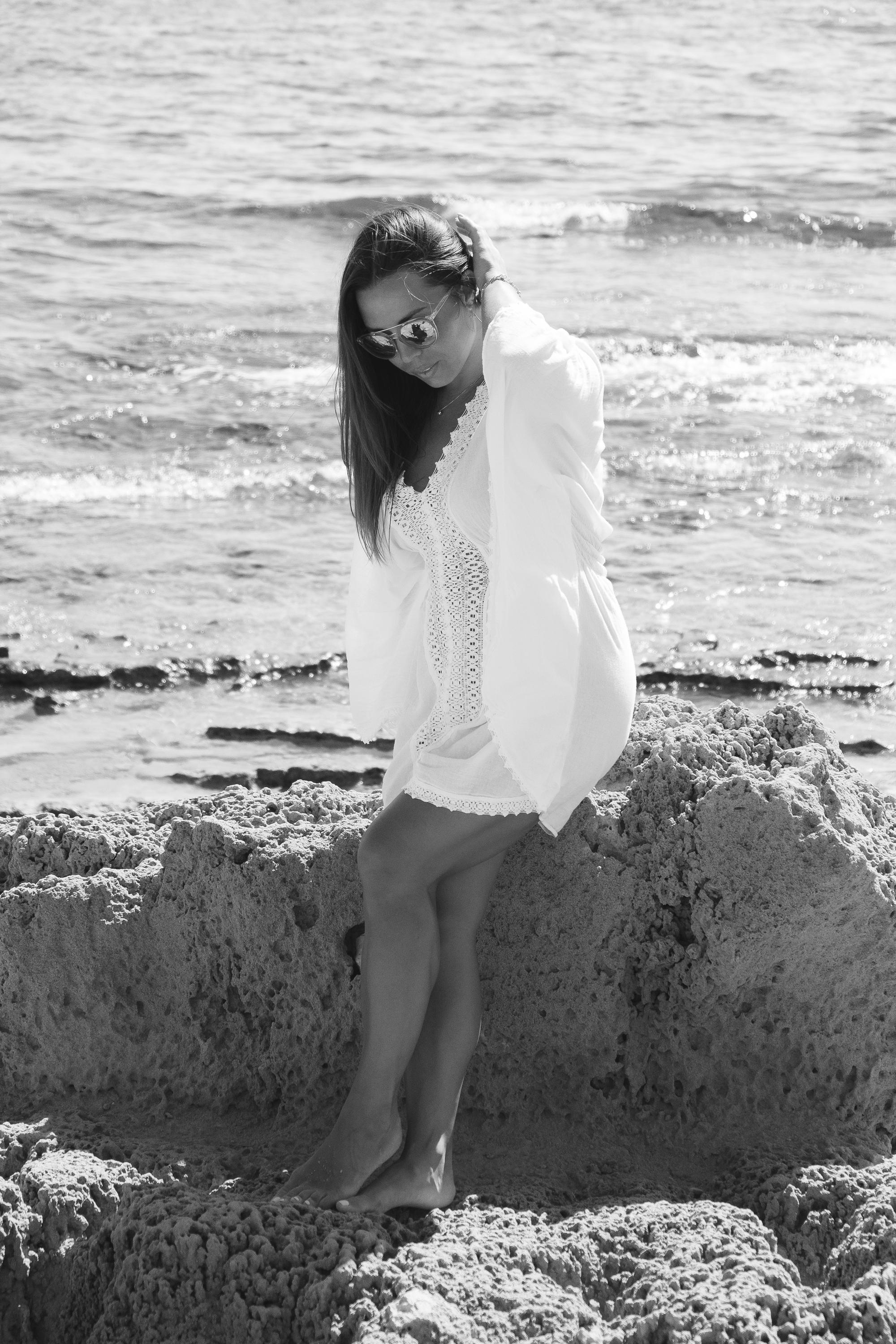Five girls on the beach