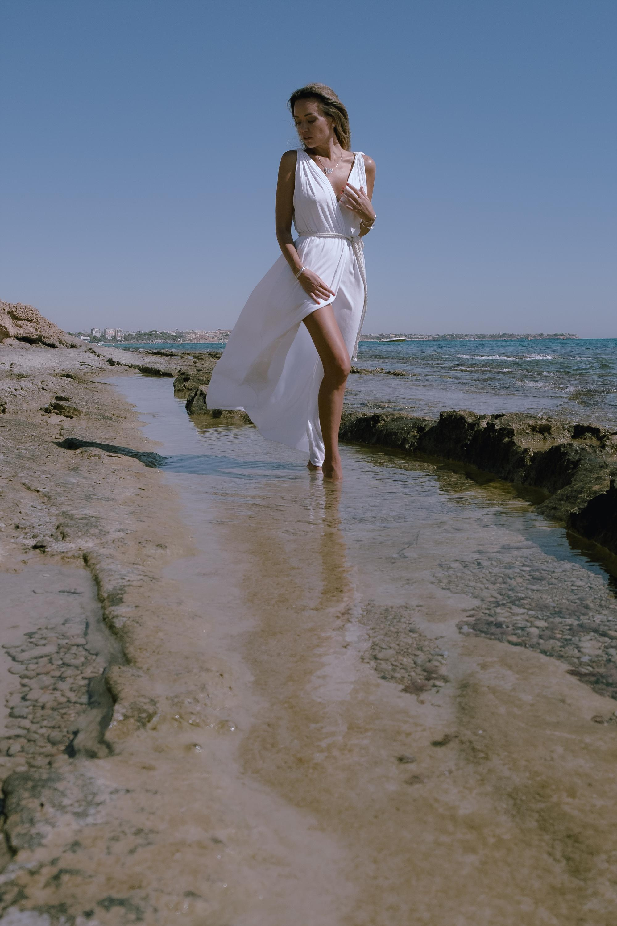 Five girls on the beach