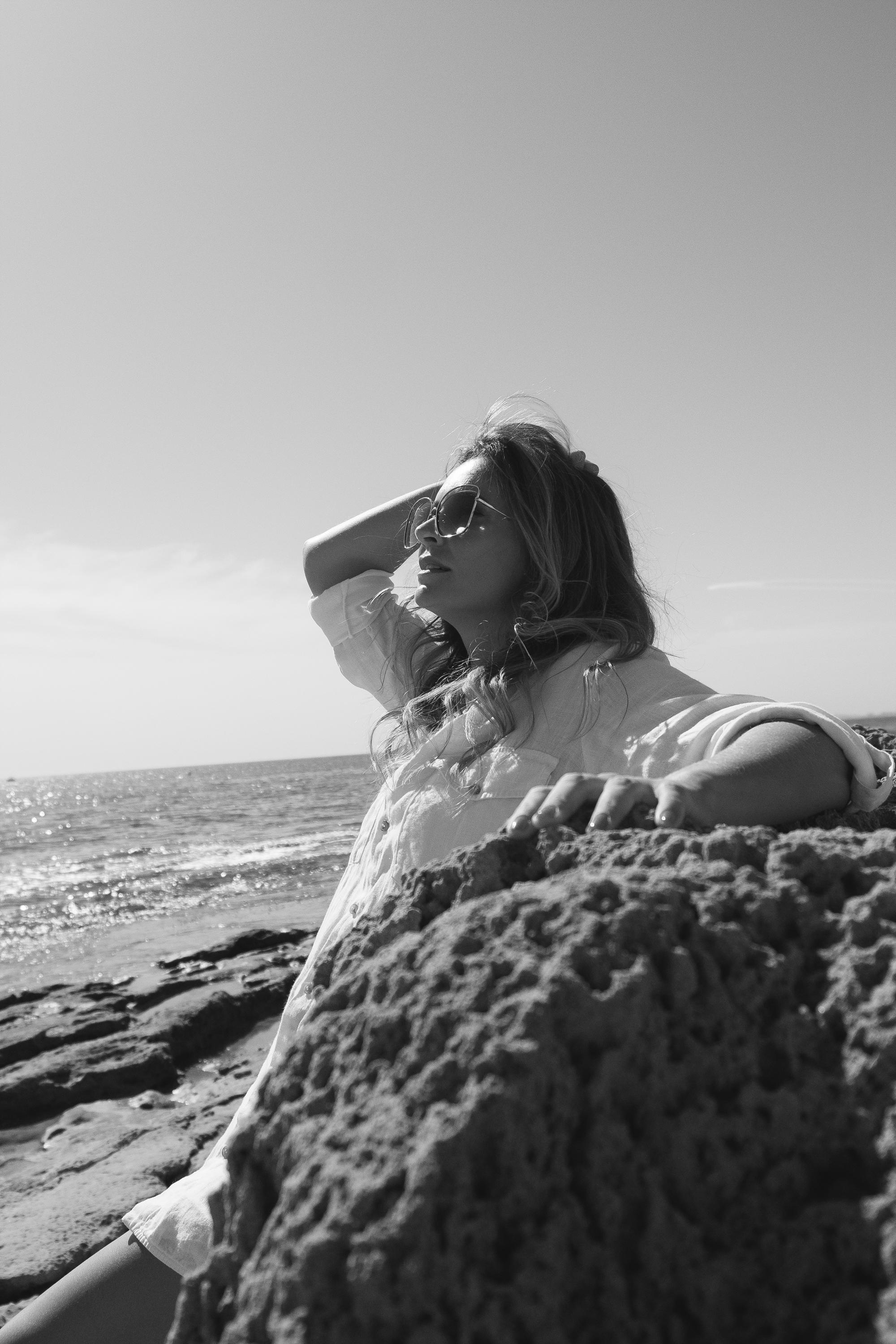Five girls on the beach