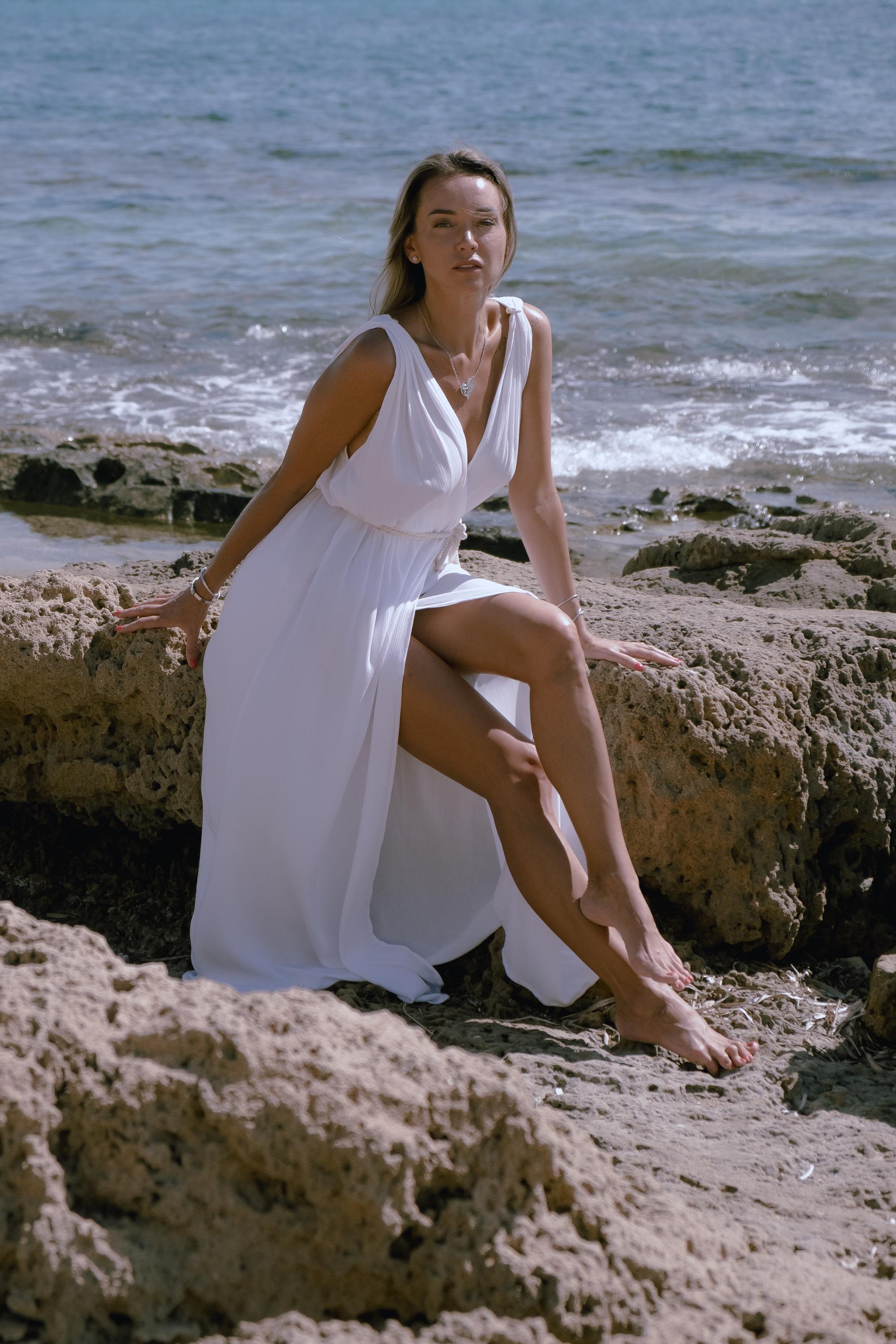 Five girls on the beach