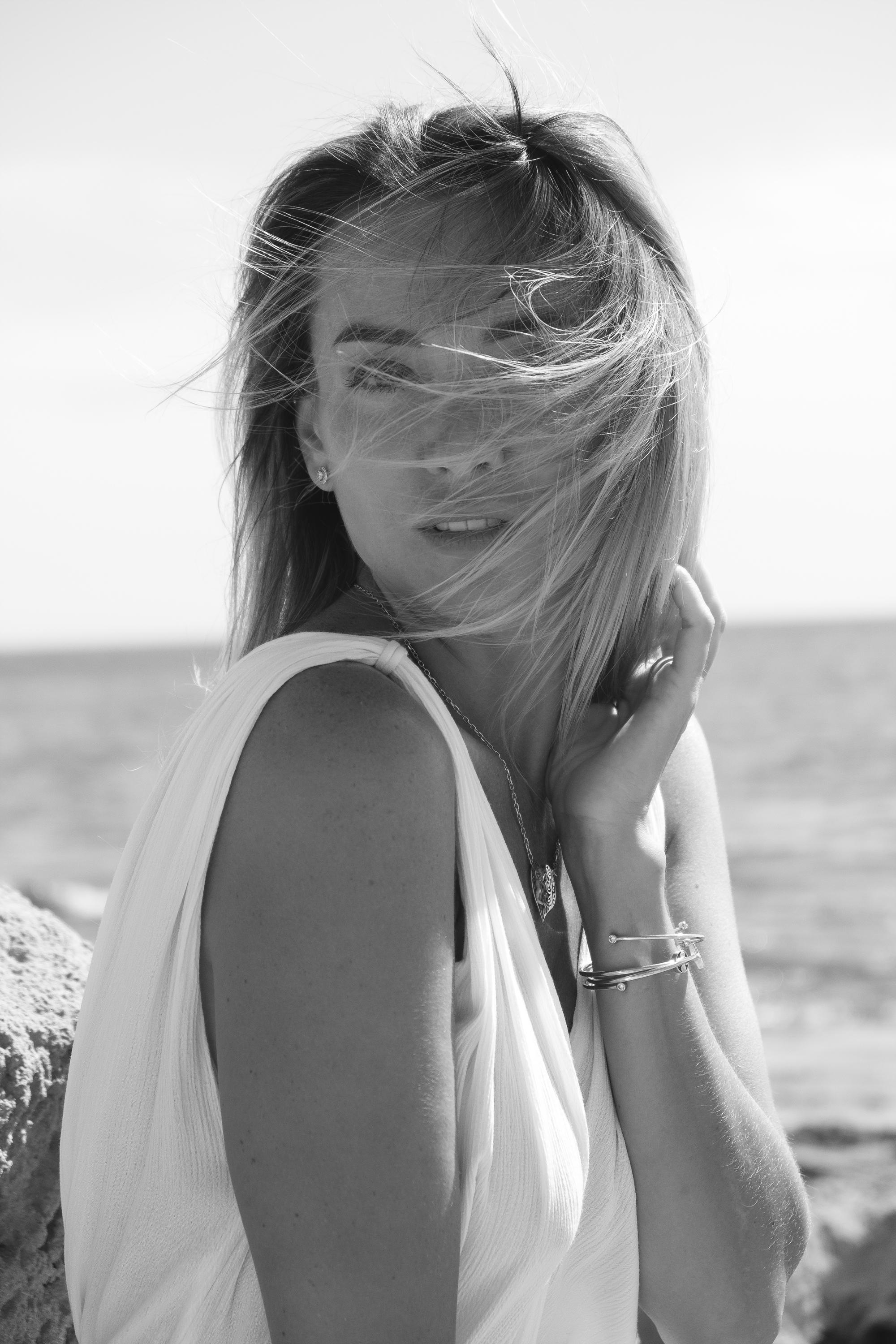 Five girls on the beach