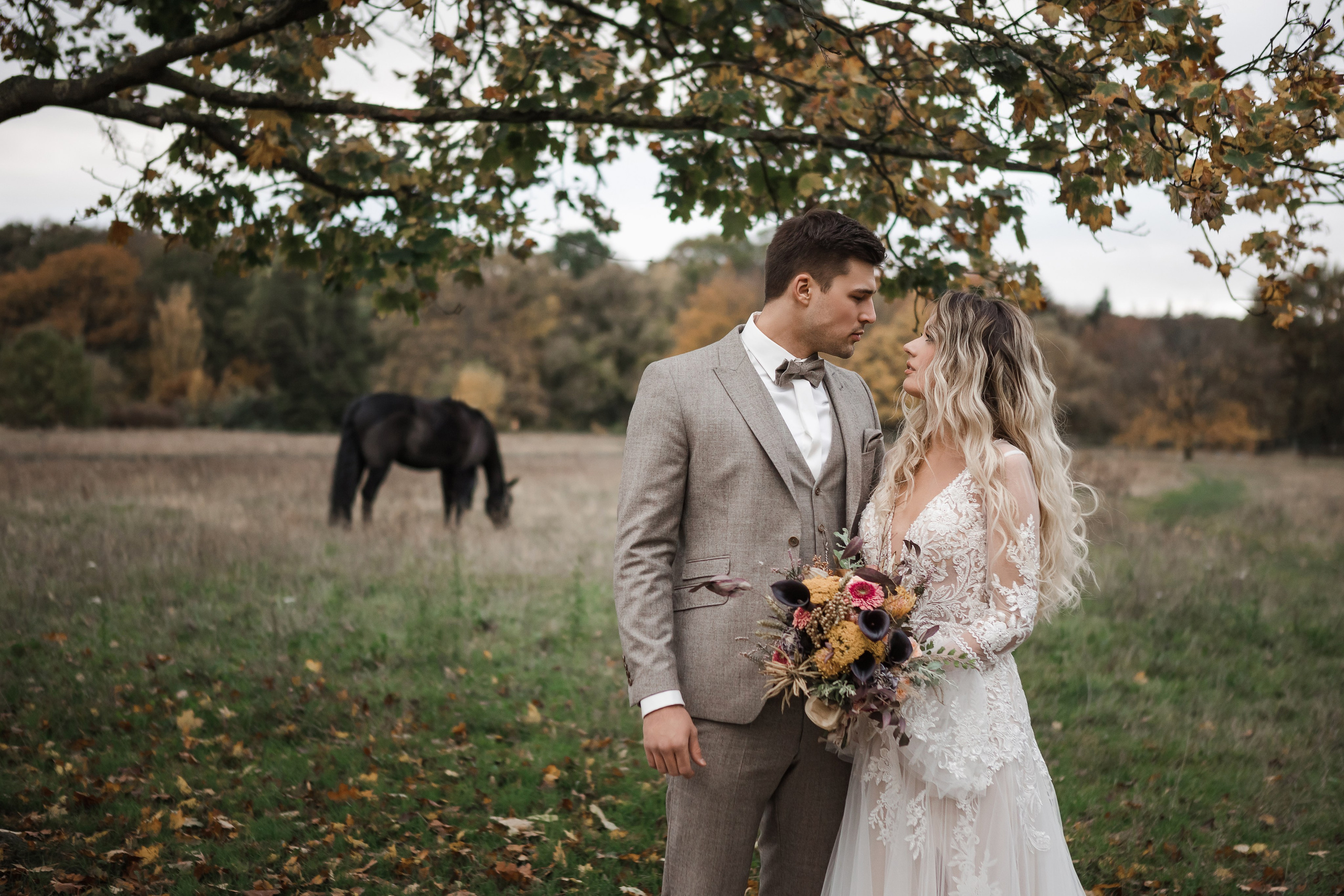 Осенняя свадьба на природе. Фотограф из Ганновера Анна Хорст