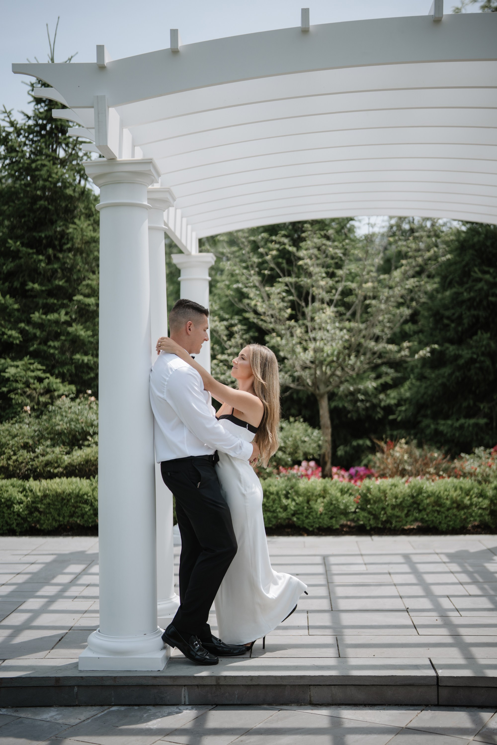 Engagement photo shoot at the hotel. Portrait and wedding photographer in New York